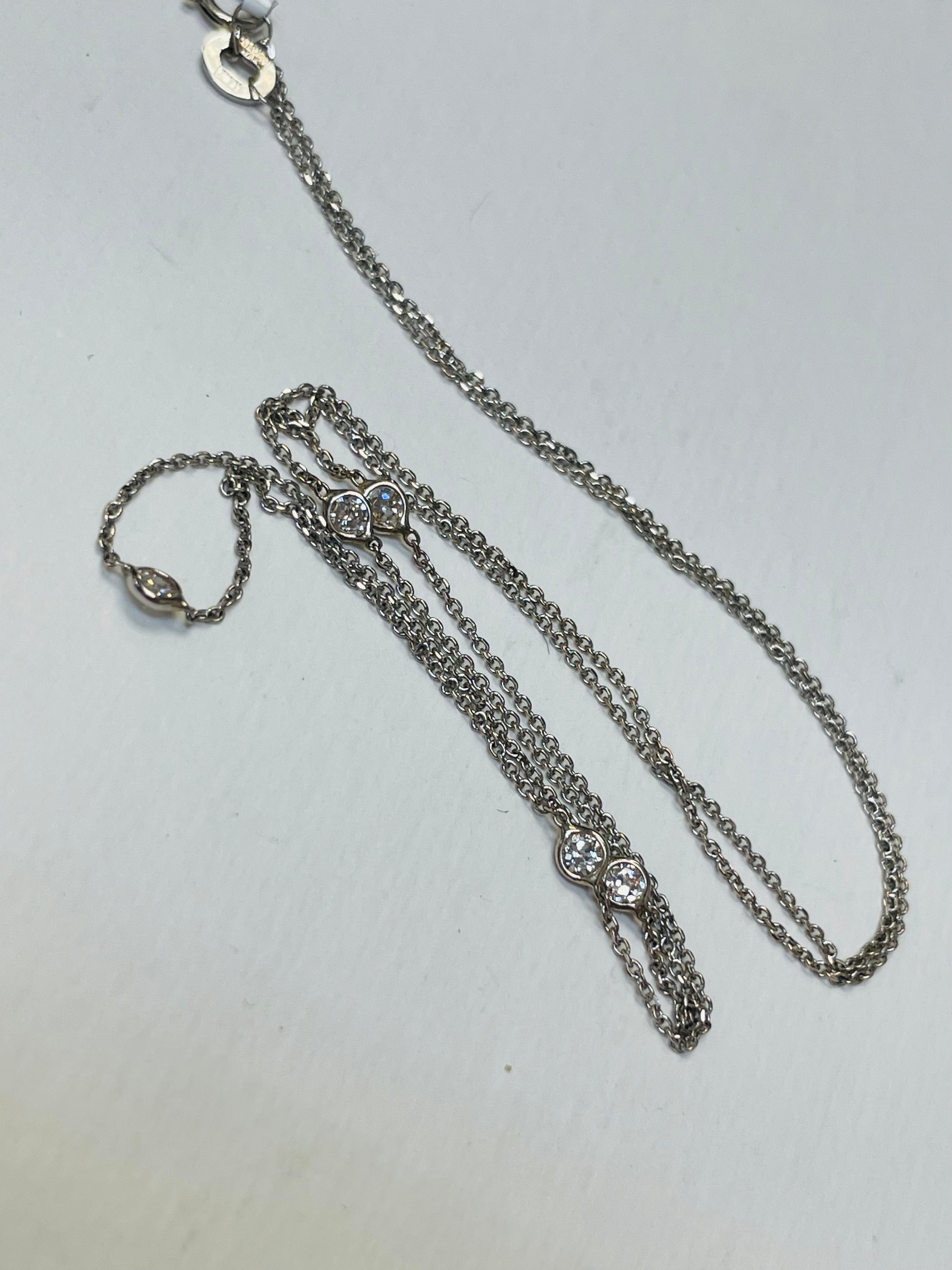 .45CT Diamonds by the Yard Necklace 18” 14K White Gold