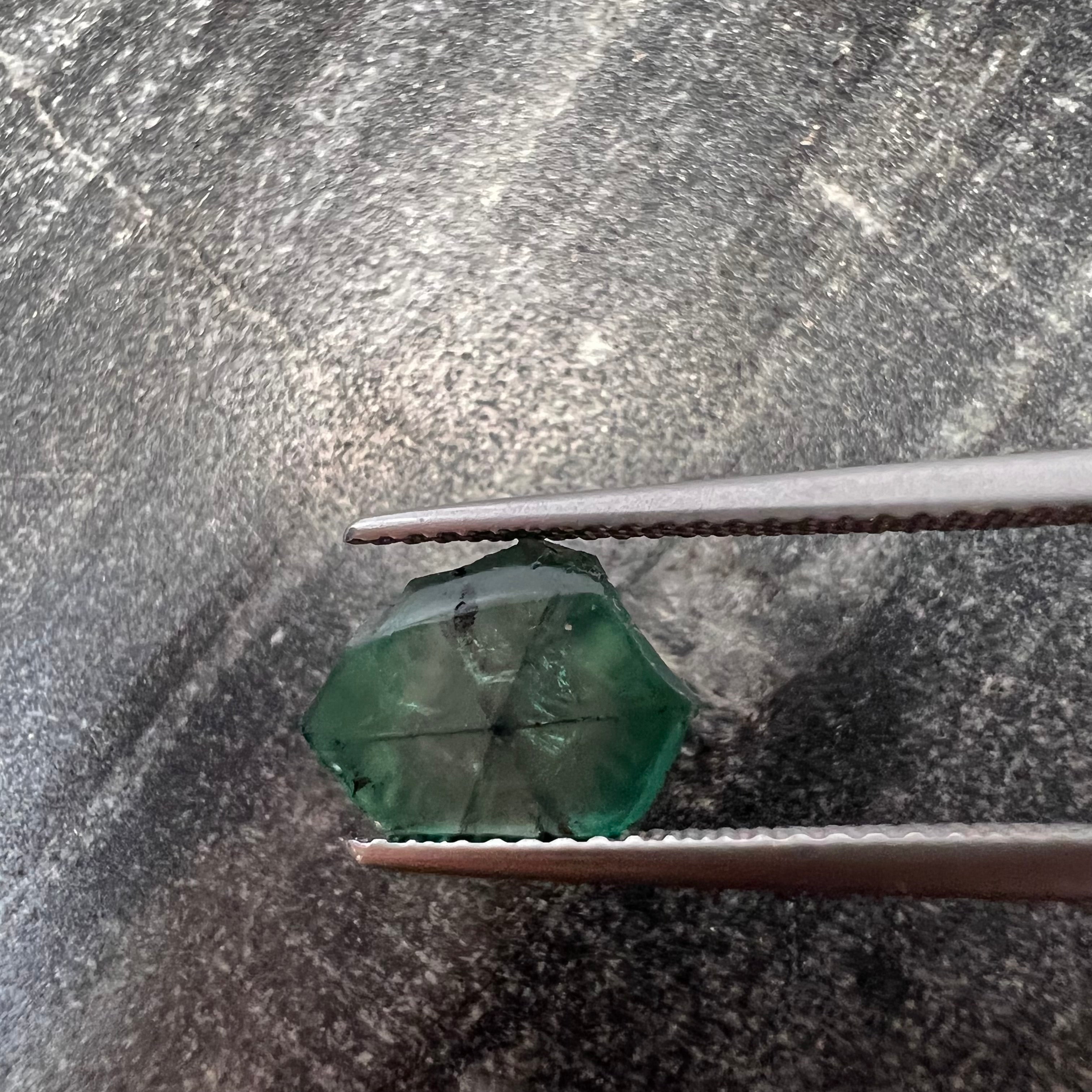 1.055CT Loose Natural Colombian Emerald Trapiche Cut 10.37x7.47x1.76mm