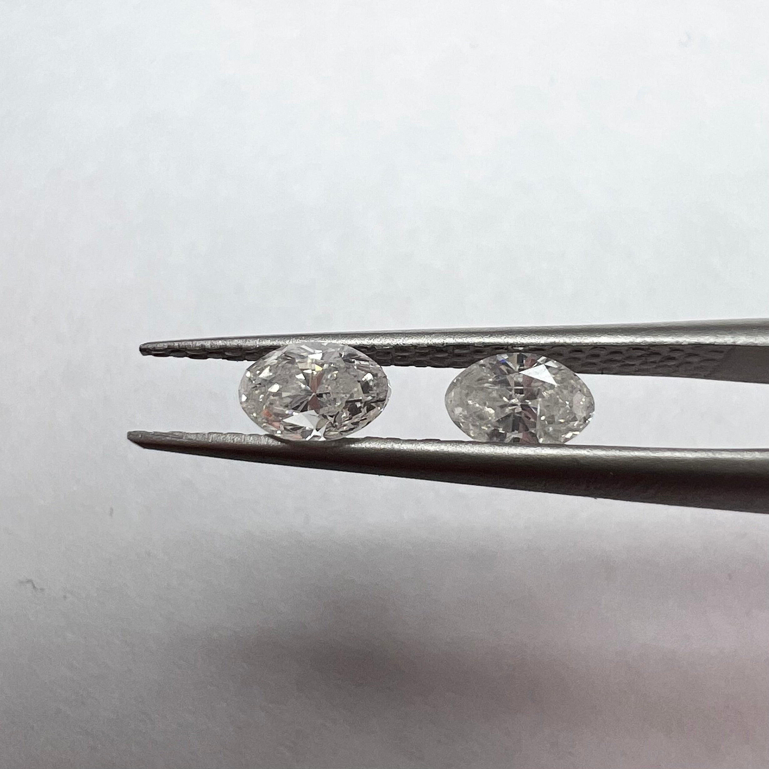 .59CTW Pair of Natural Oval Cut Diamonds SI2 K-M Natural and Earth mined