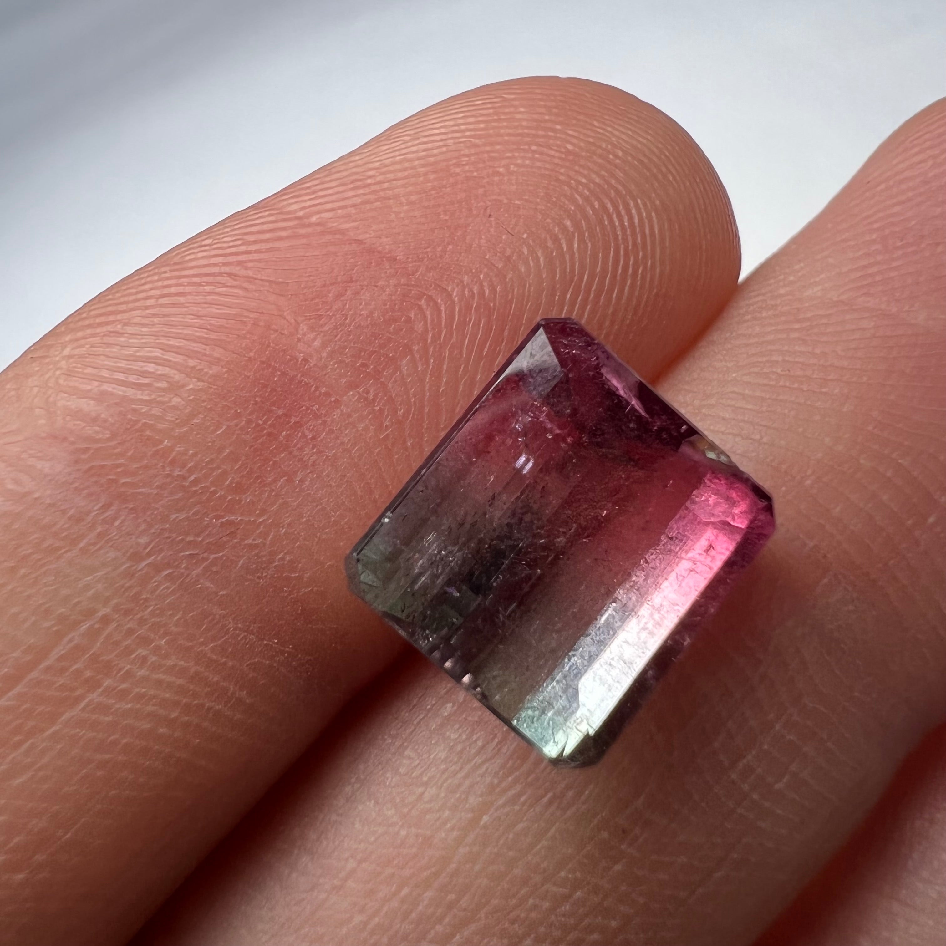 6.04CTW Natural Emerald Cut Tourmaline 10.28x9.40mm Earth mined Gemstone