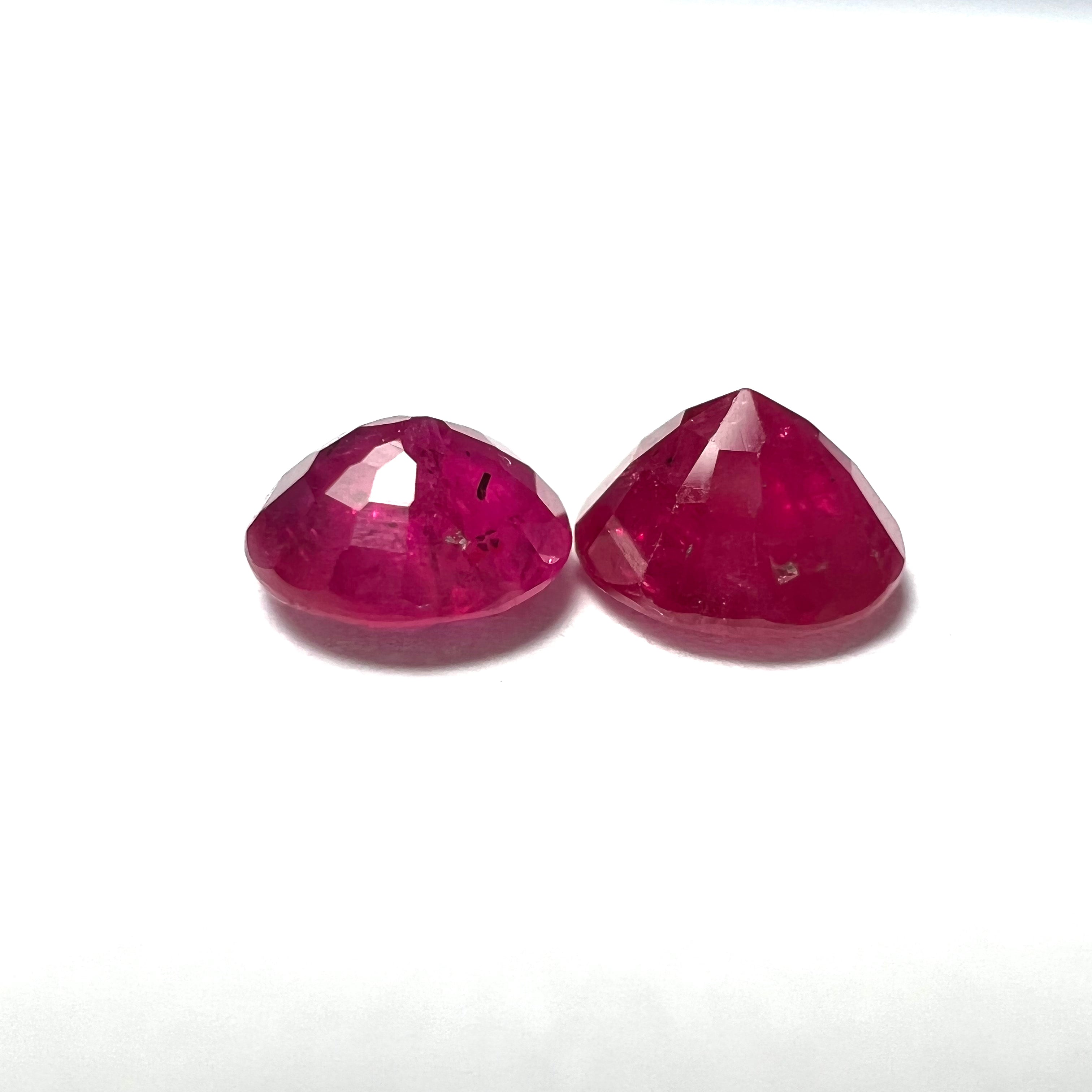 1.95CTW Pair of Natural Round Loose Ruby Earth mined Gemstone