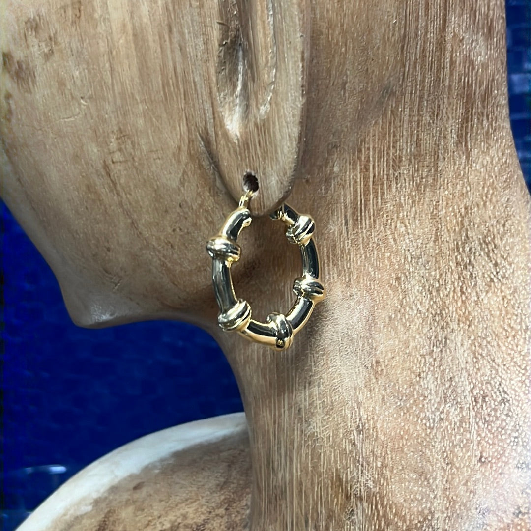 Anchor 1.25" 14K Yellow Gold Puffy Sleek Hoops