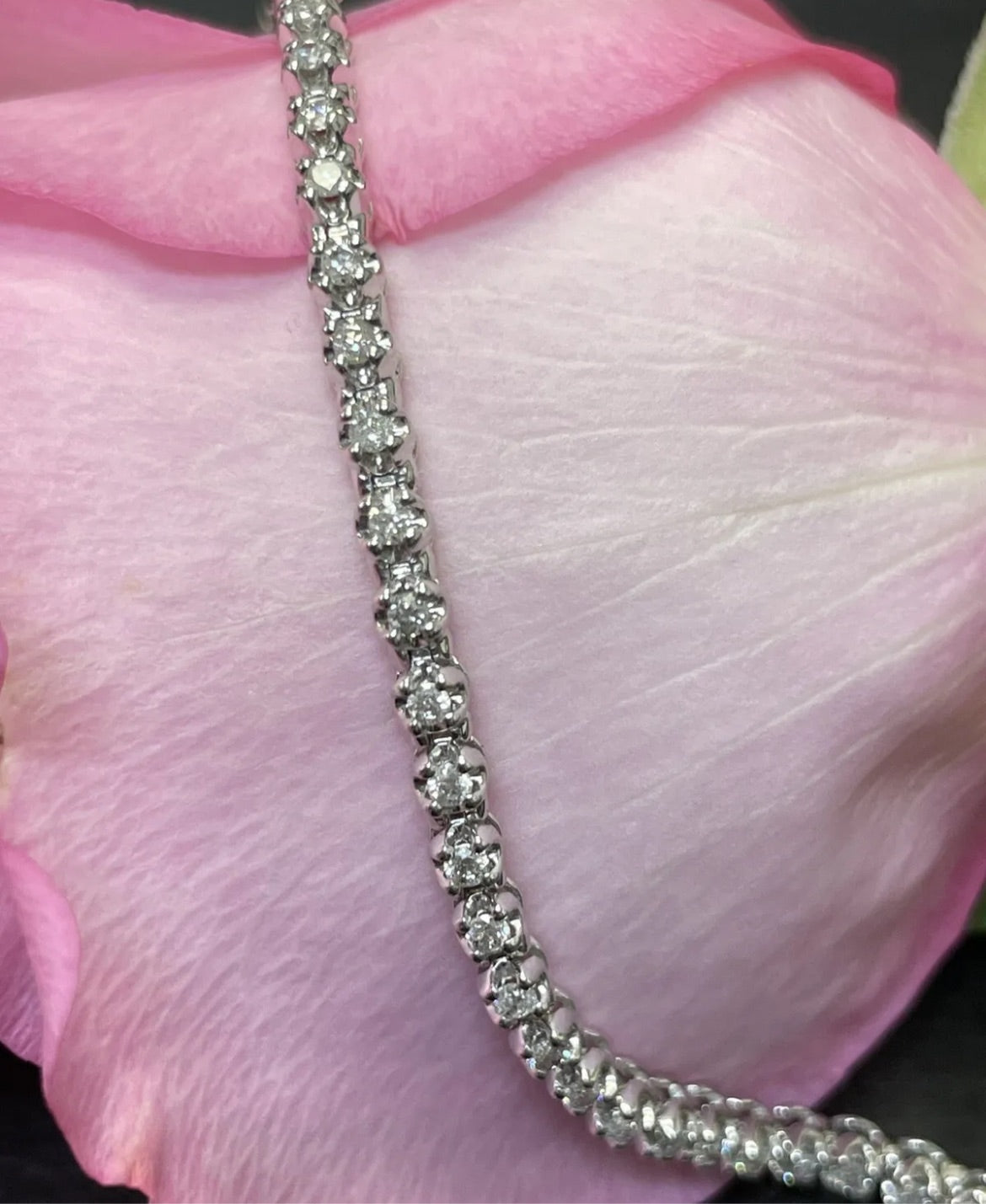 1CT Classic Diamond Tennis Bracelet Solid 10K White Gold 7”