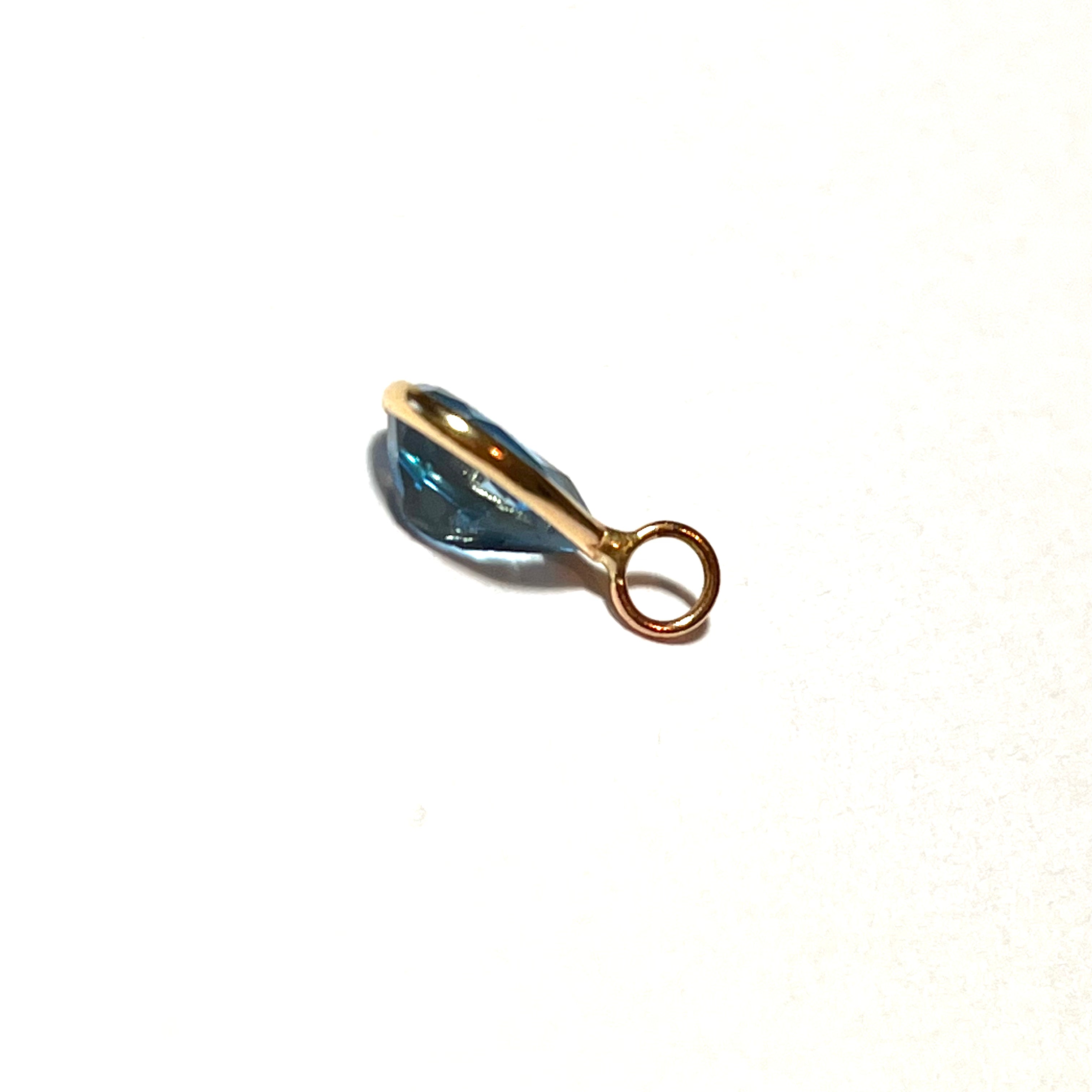 1.90ct Natural Blue Pear Shaped Topaz Pendant 14K Yellow Gold Pendant Charm