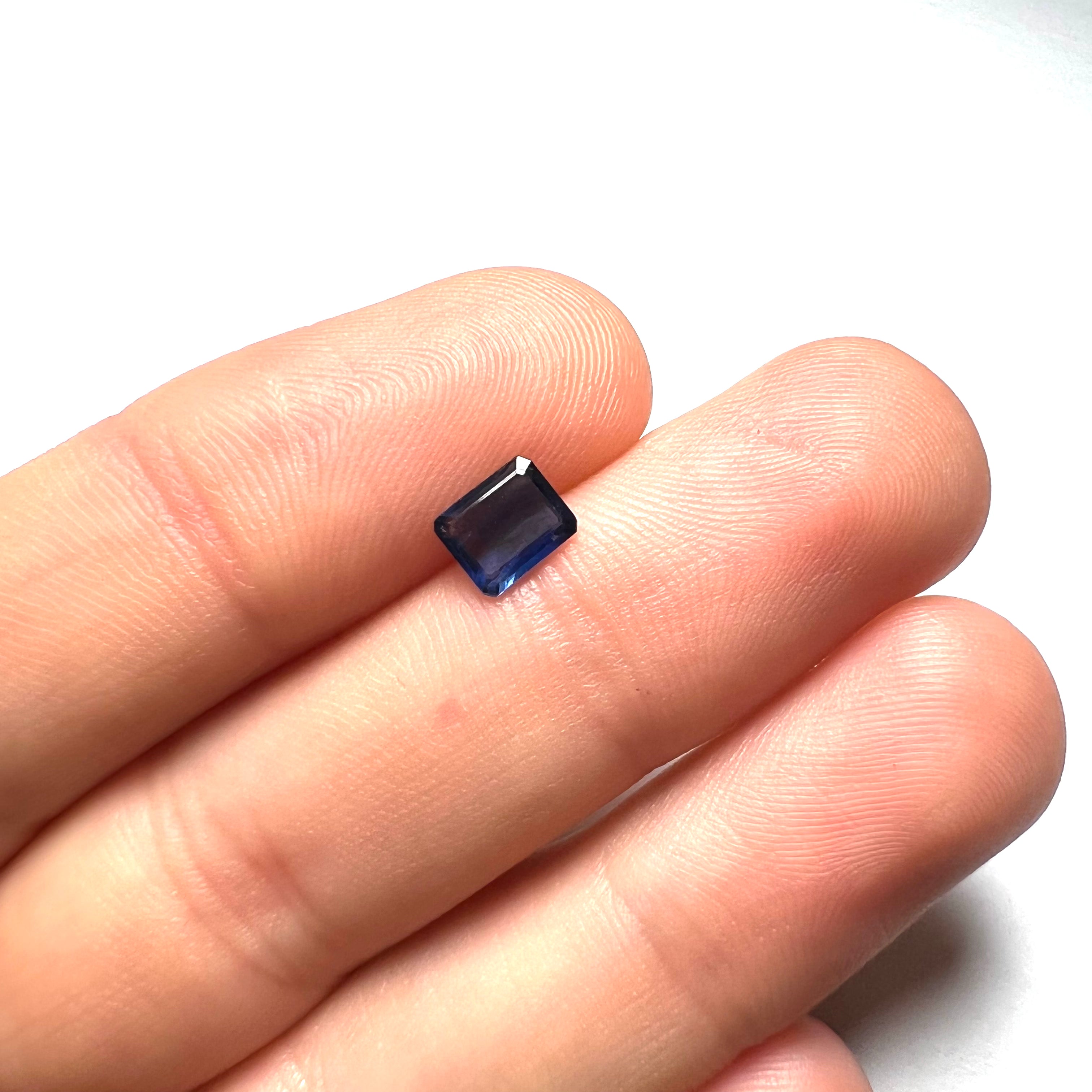 .77CT Loose Blue Emerald Cut Sapphire 6x5x2mm Earth mined Gemstone