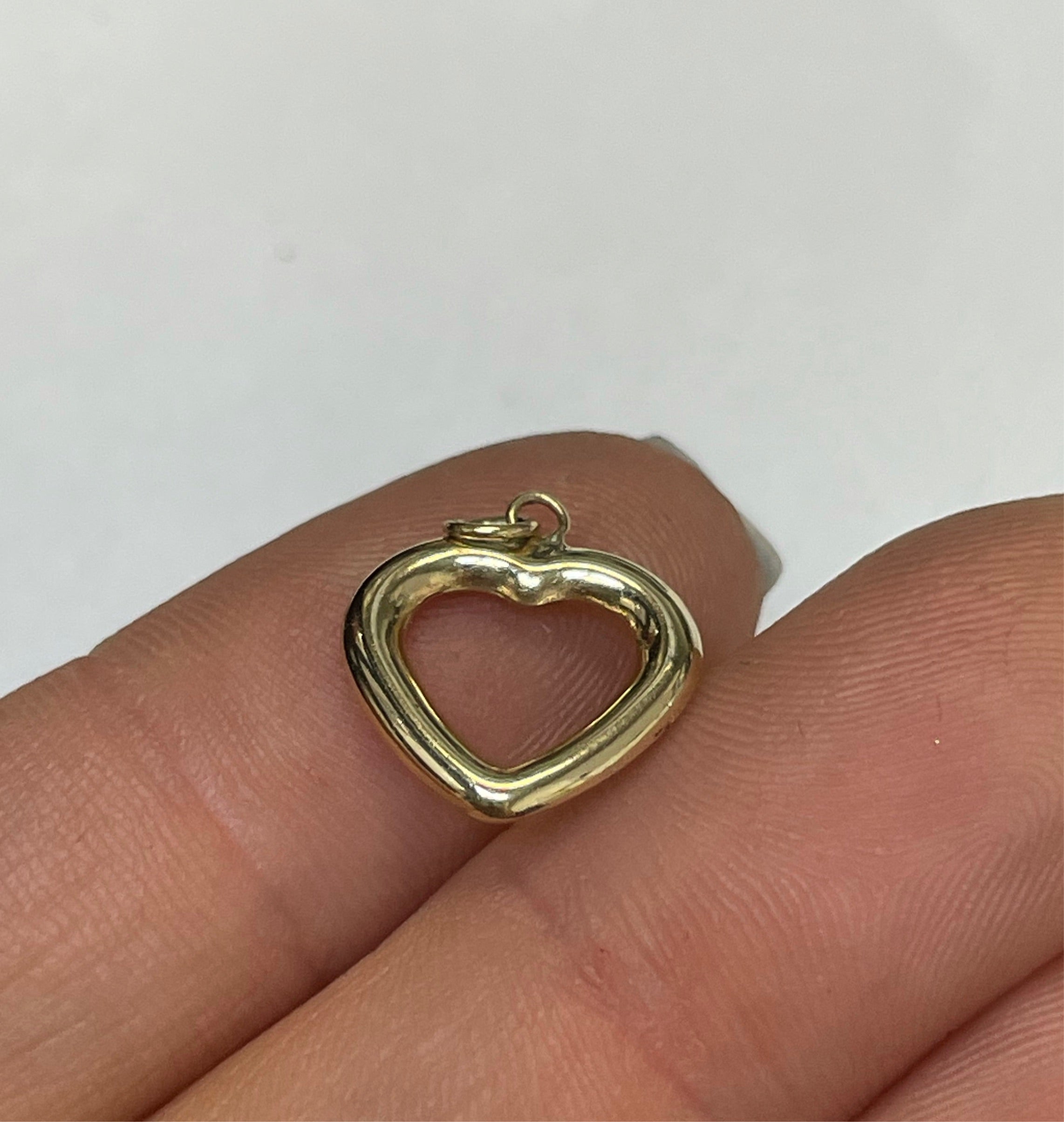 14K Yellow Gold Puffy Heart Pendant Charm