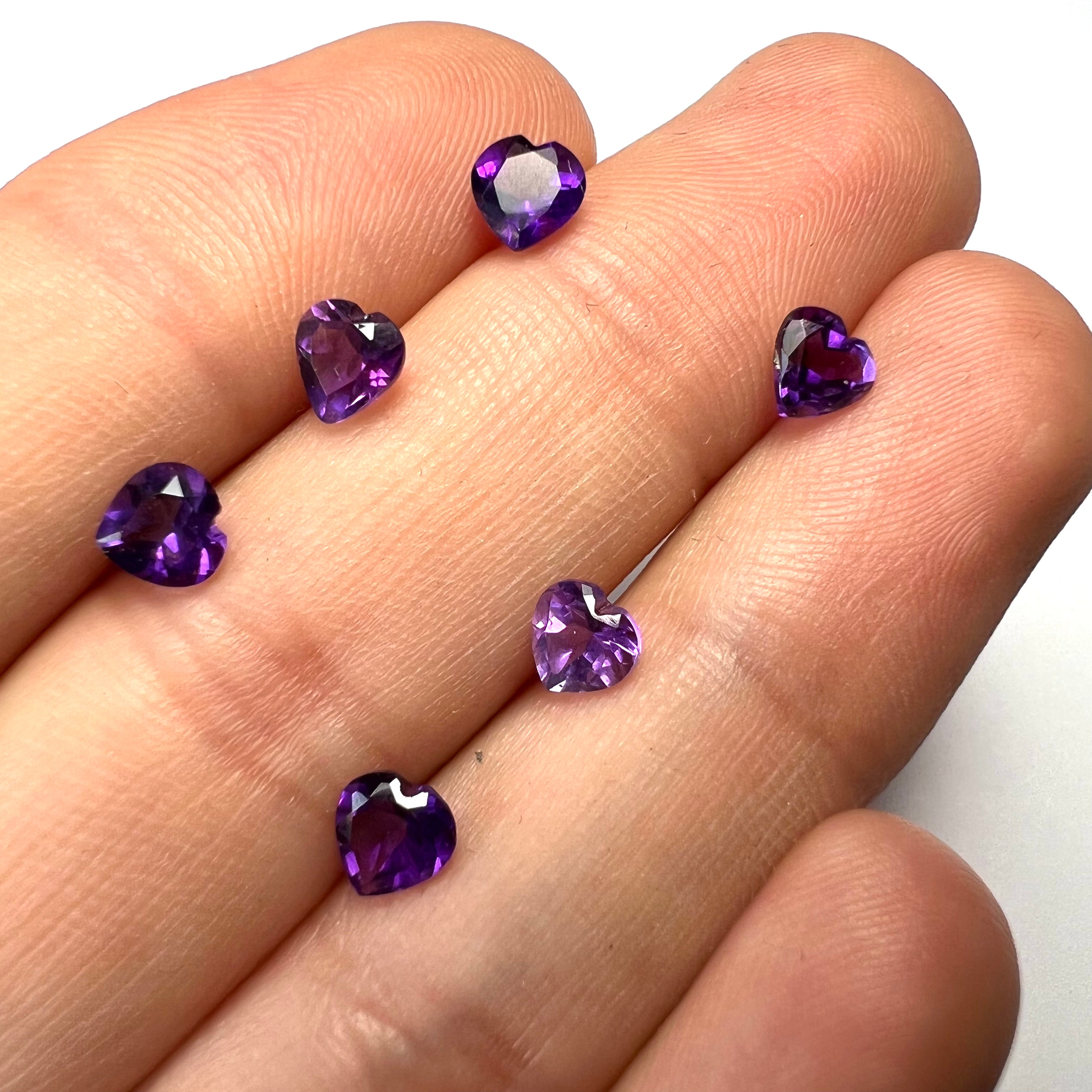 .40CT Natural Loose Heart Light Pink Amethyst 5x5mm earth mined Gemstone