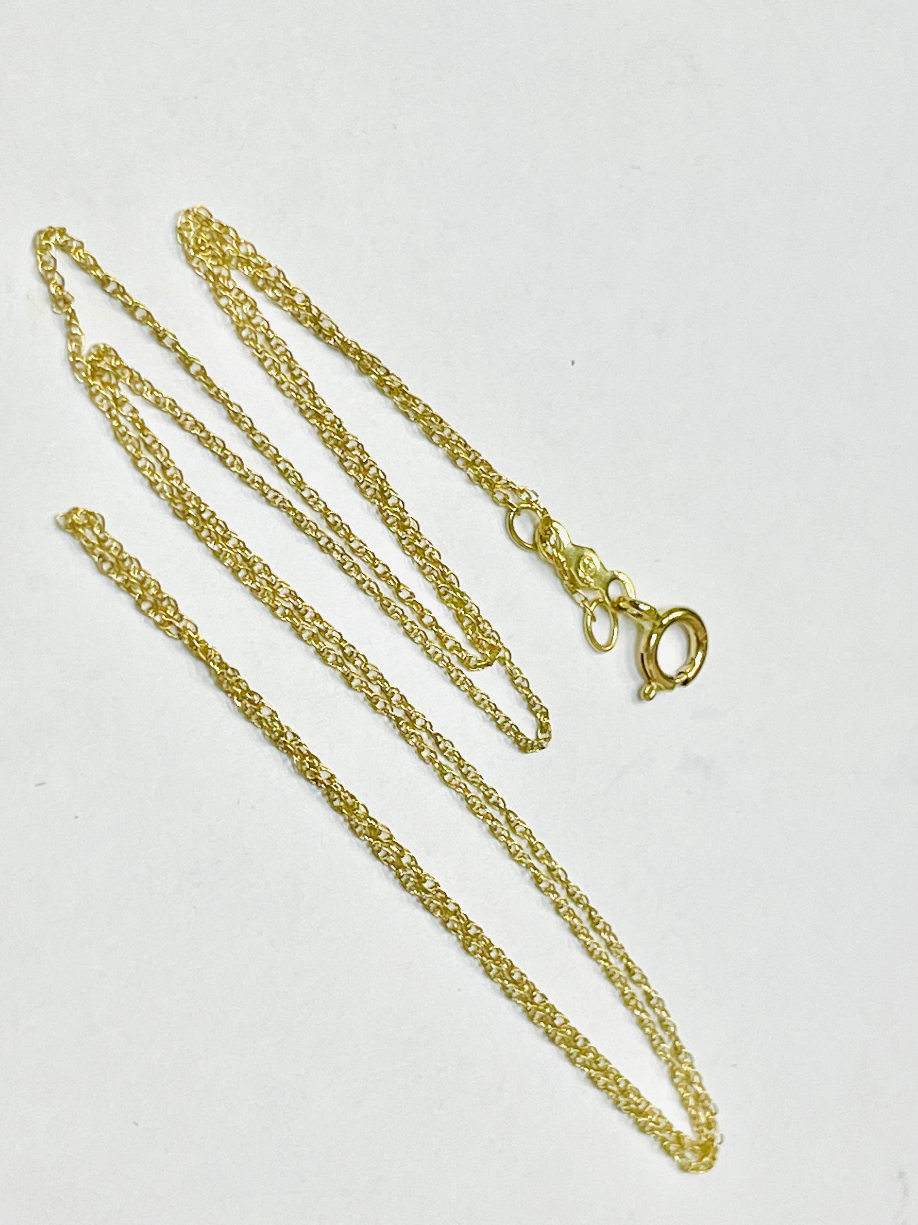 18” Solid 10K Yellow Gold Whisper Chain Necklace