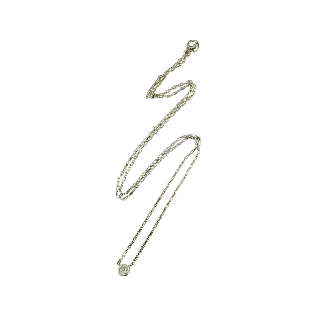 .24CT Round Diamond 14K White Gold Necklace