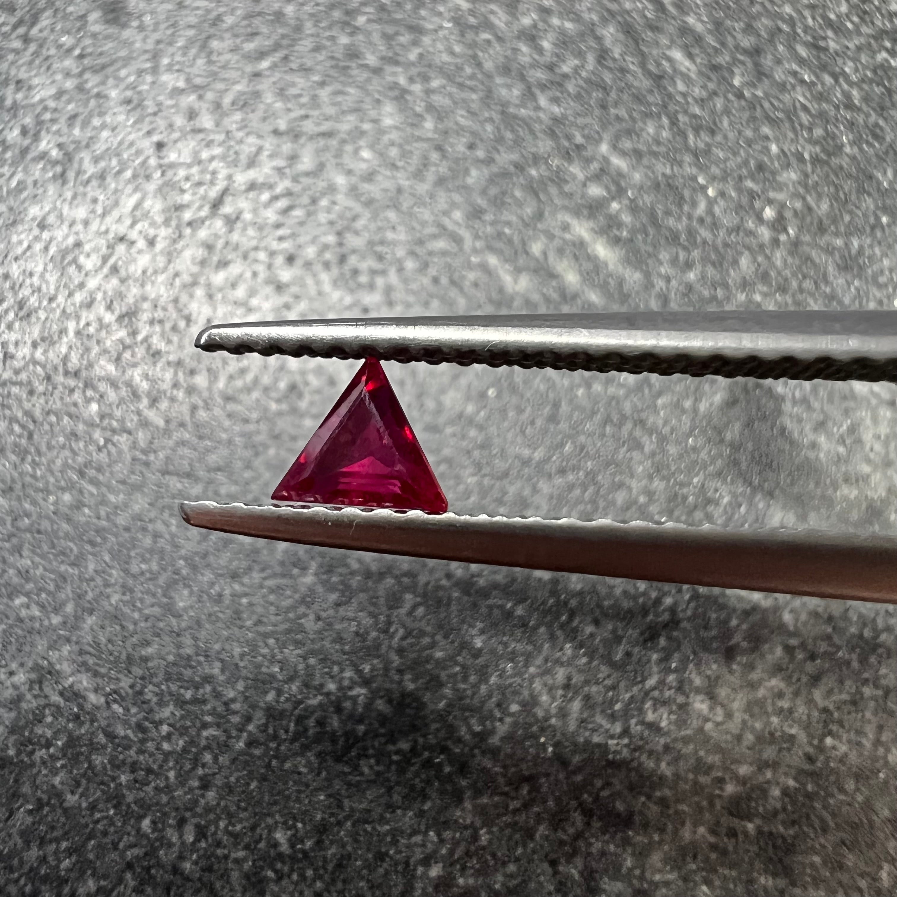 .31CT Loose Trillion Cut Ruby 4.11x4.16x2.12mm Earth mined Gemstone