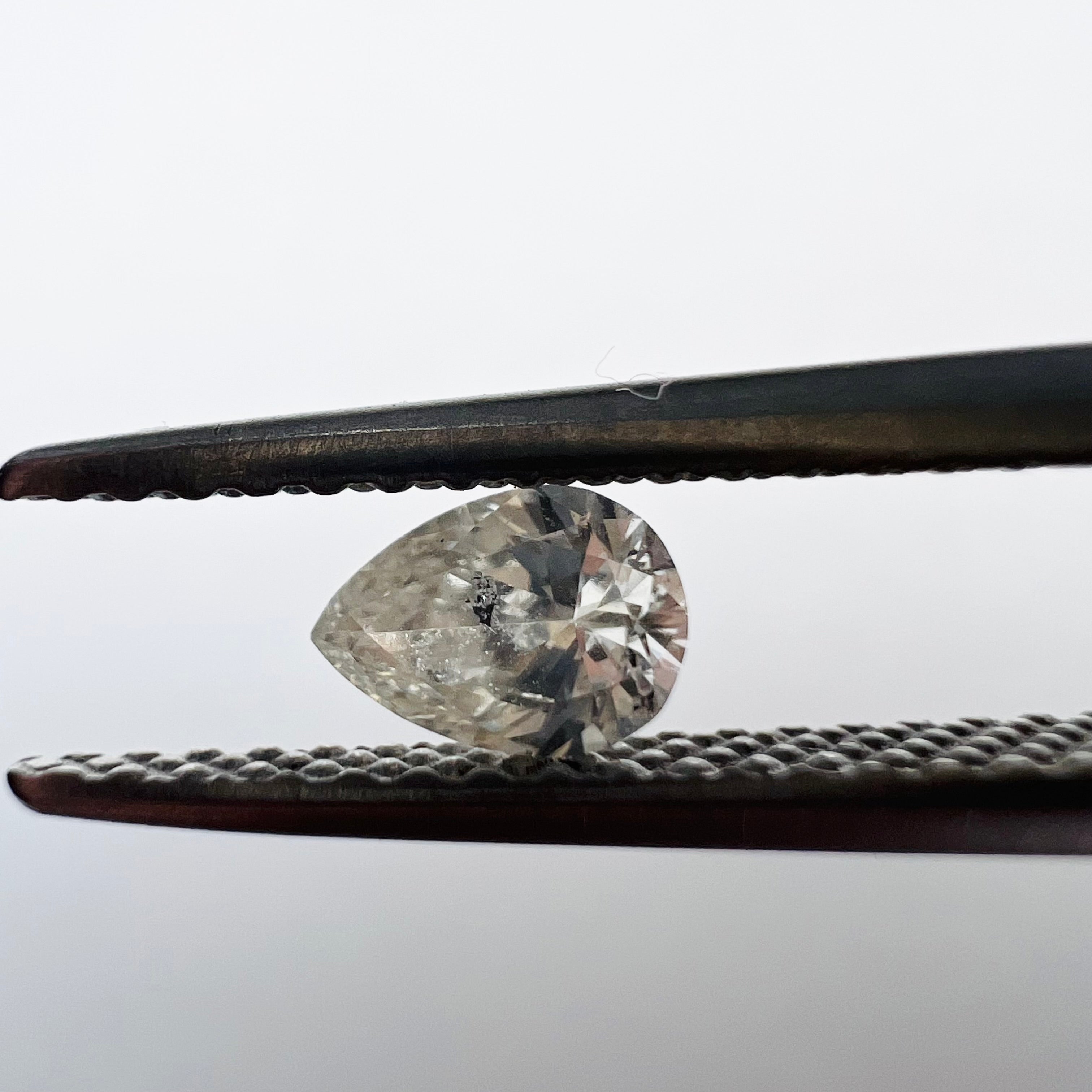 .24CT Pear Shape Diamond I2 K-M 4.97x3.51x2.13mm Natural Earth mined