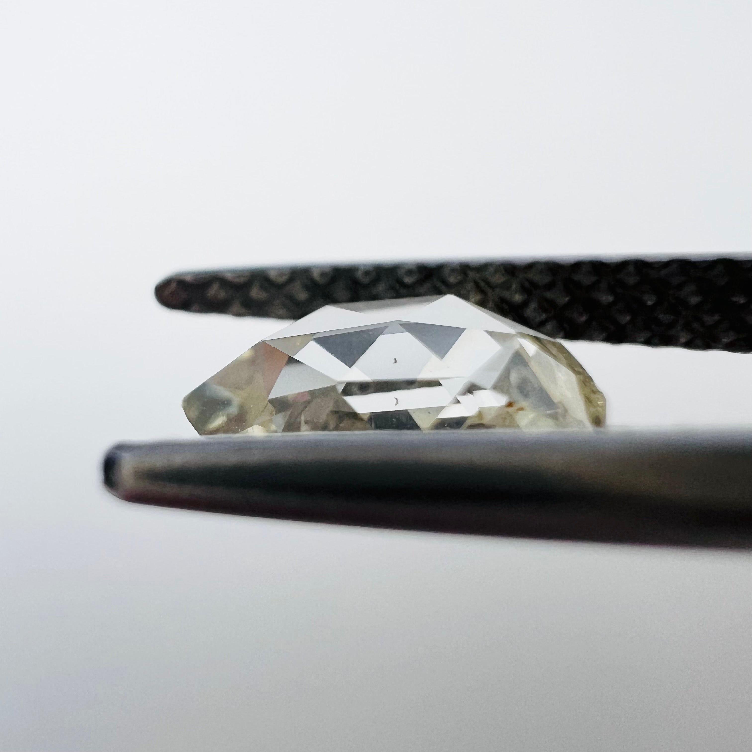 .51CT Rose Cut Pear Diamond Light Yellow VS2 5.77x4.87x2.14mm Natural Earth mined