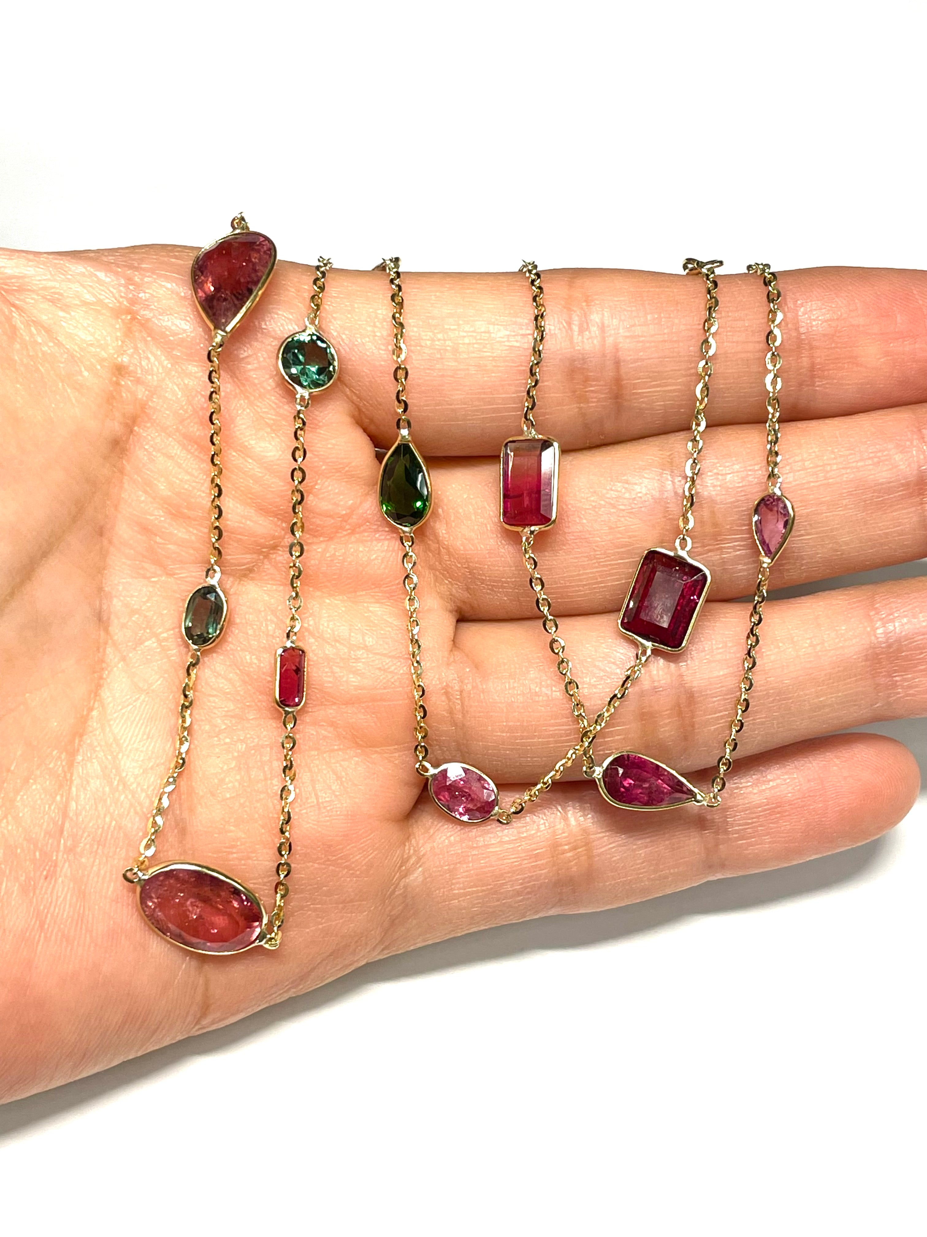 Tourmaline 14K Yellow Gold Necklace