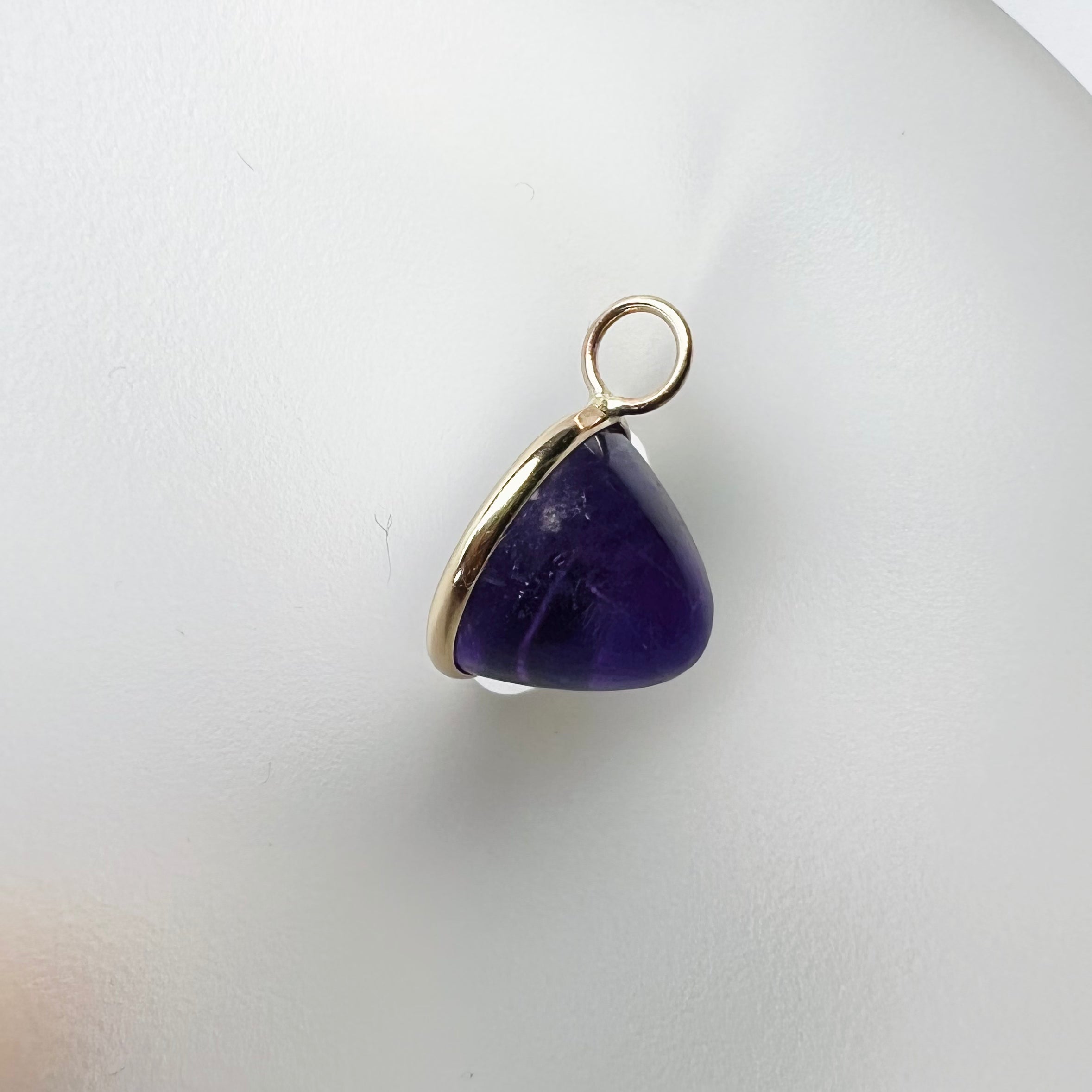 7CT Natural Amethyst 14K Yellow Gold Pendant Charm 16x11mm