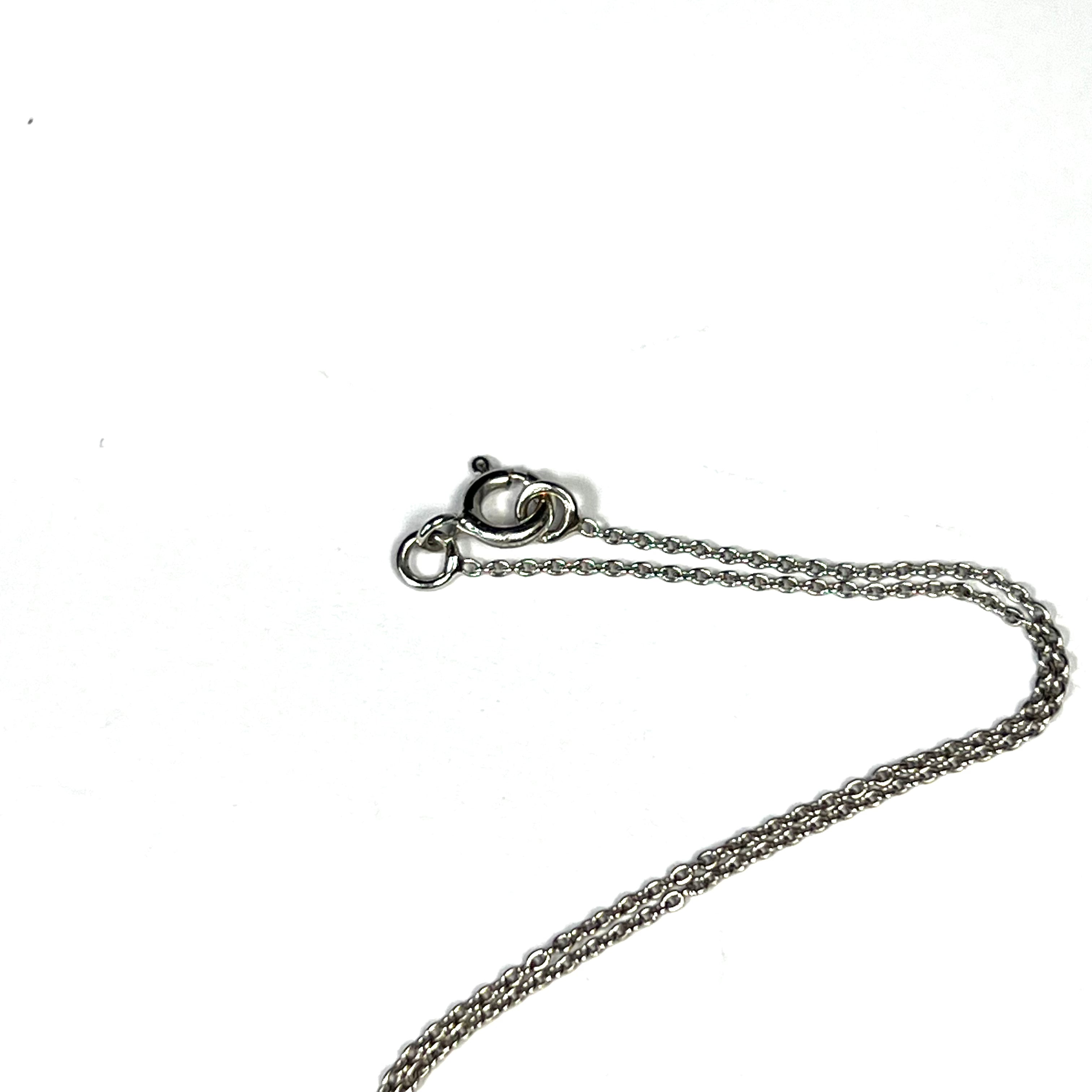 Diamond Sapphire Tourmaline 17" 14K White Gold Necklace