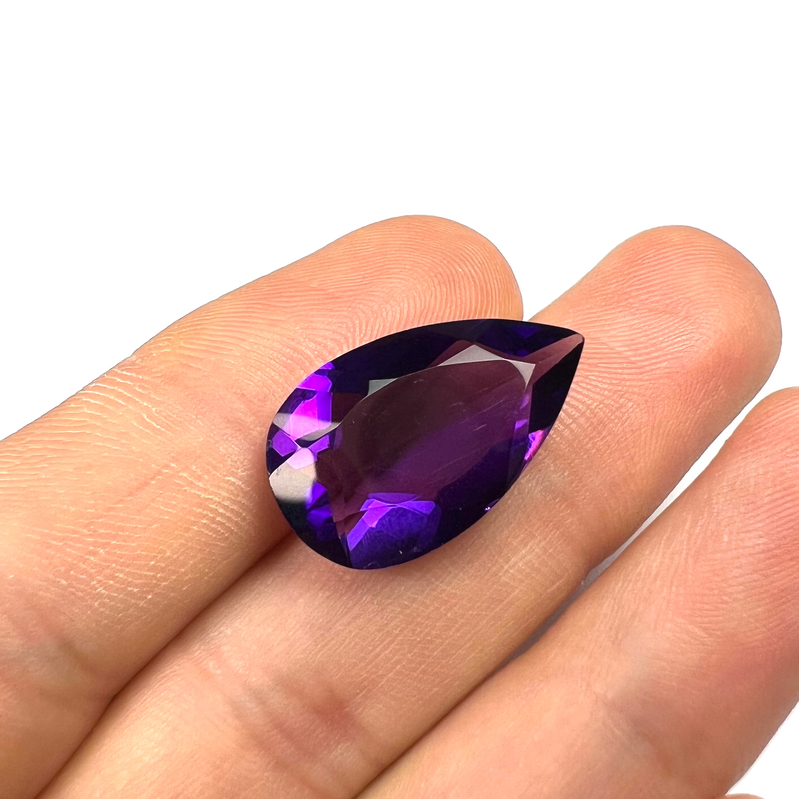 10.6CTW Loose Natural Pear Cut Amethyst 22x12x7mm Earth mined Gemstone