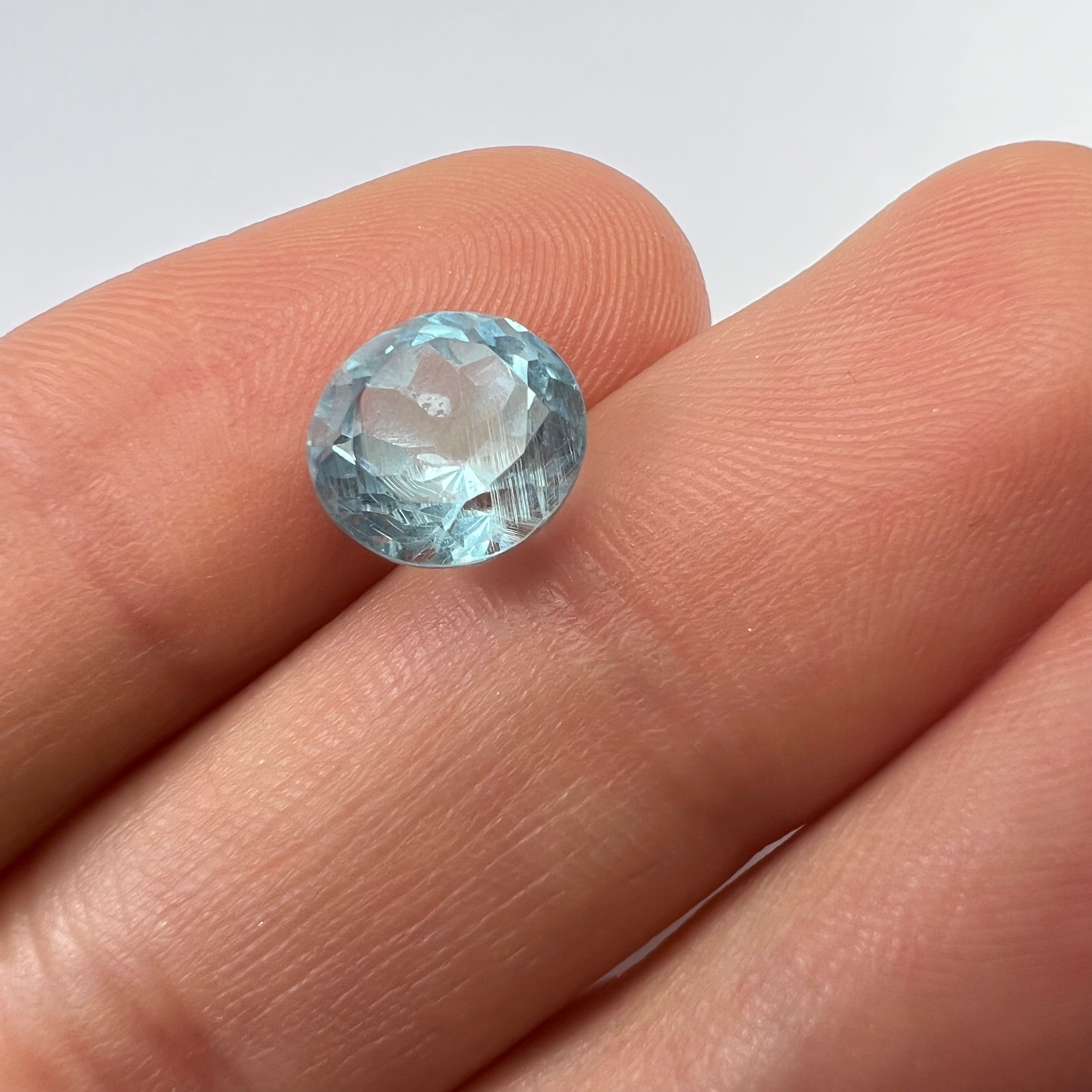 3.8CTW Loose Natural Round Cut Topaz 9x6.8mm Earth mined Gemstone