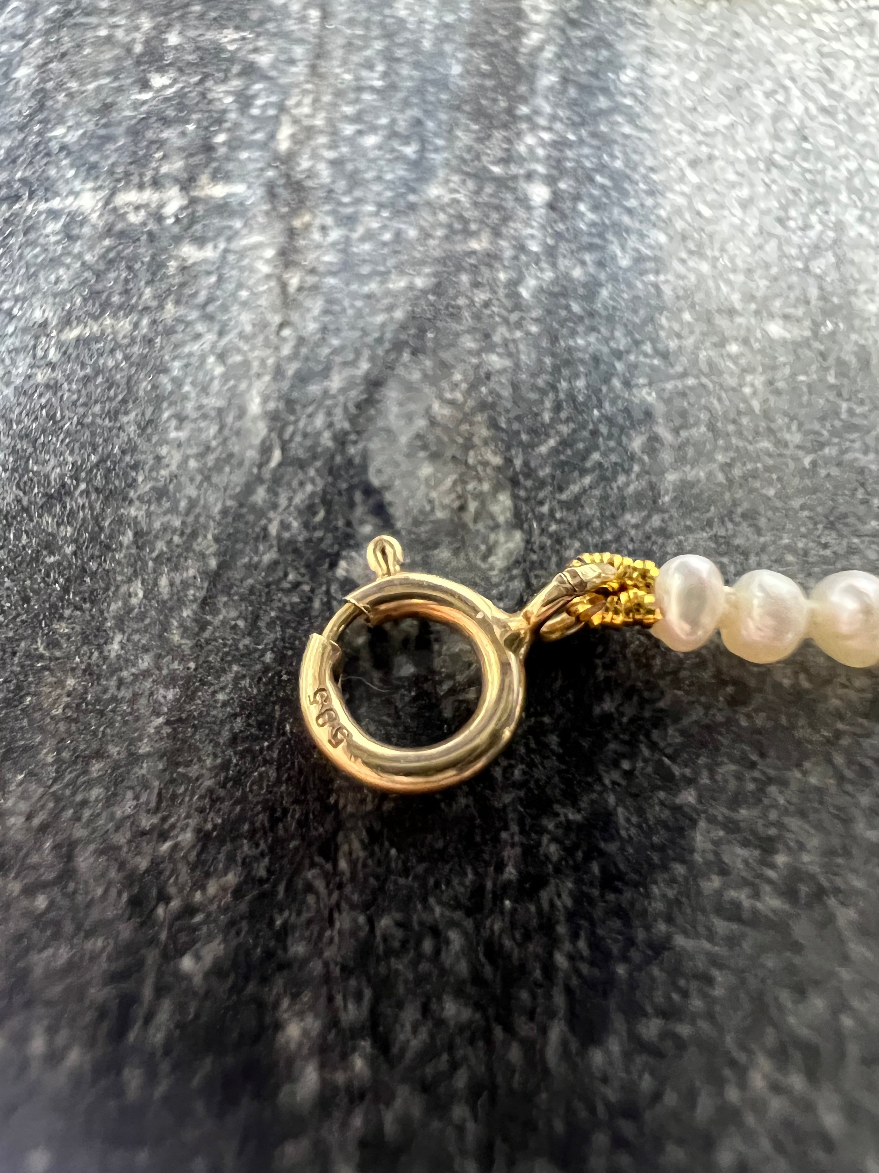 Seed Pearl 16" 14K Yellow Gold Necklace