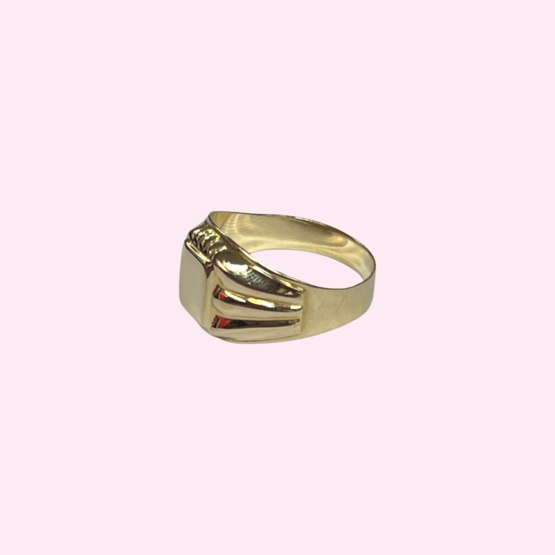 14K Yellow Gold Signet Ring Size 10.5