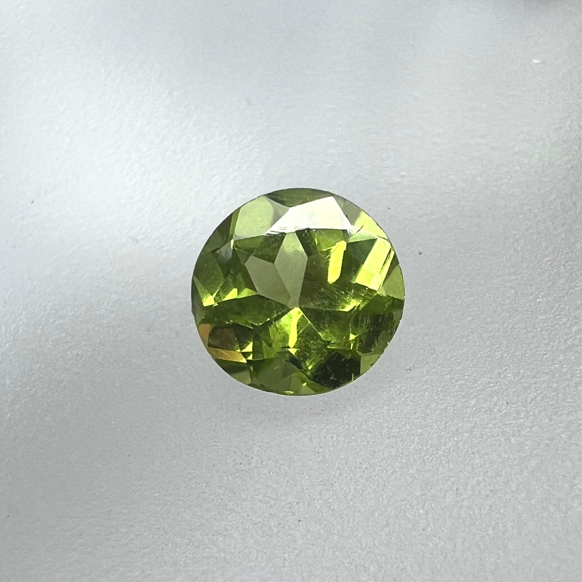 1.34CTW Loose Natural Round Peridot 6.80x4.36mm Earth mined Gemstone