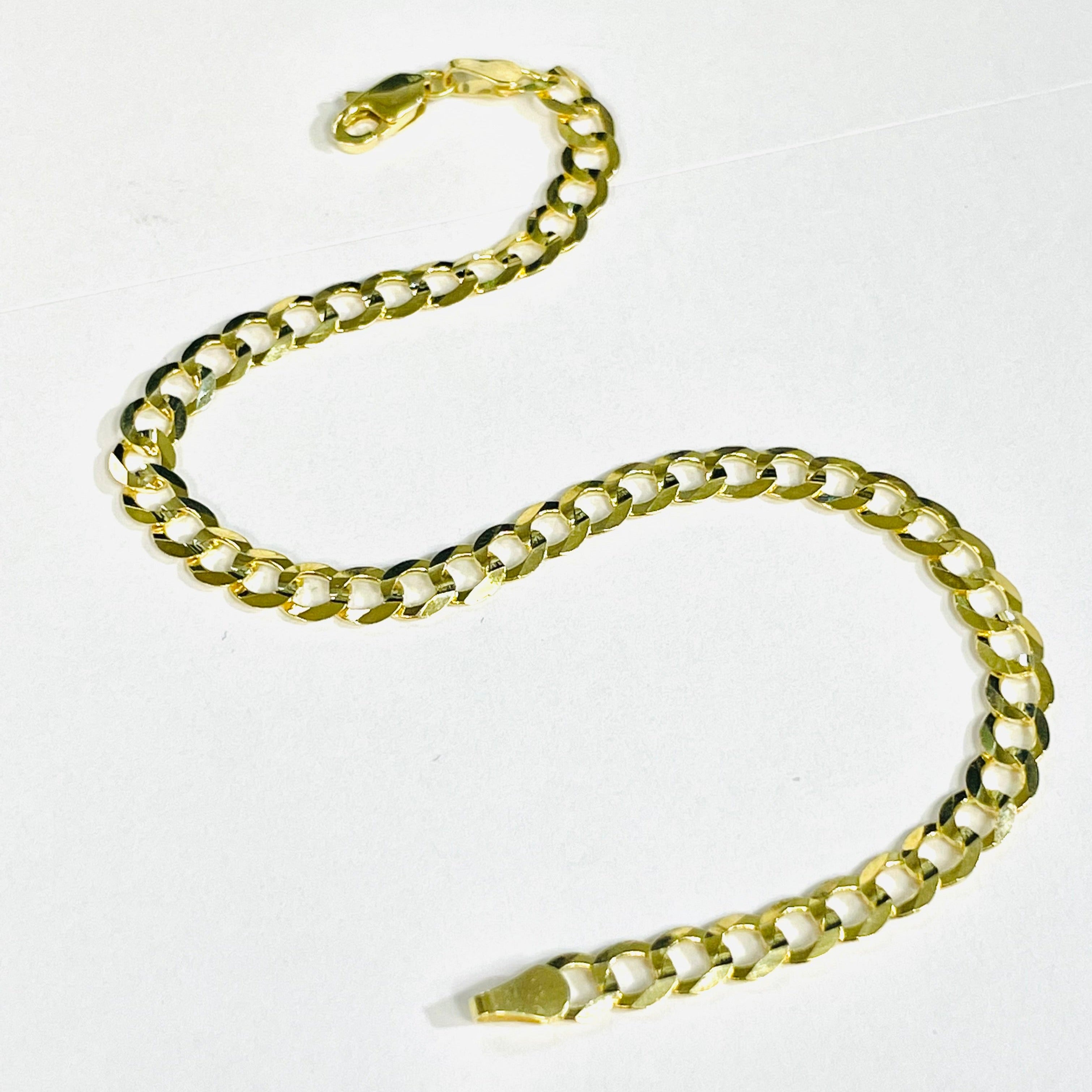 14K Yellow Gold 5mm Curb Chain Bracelet