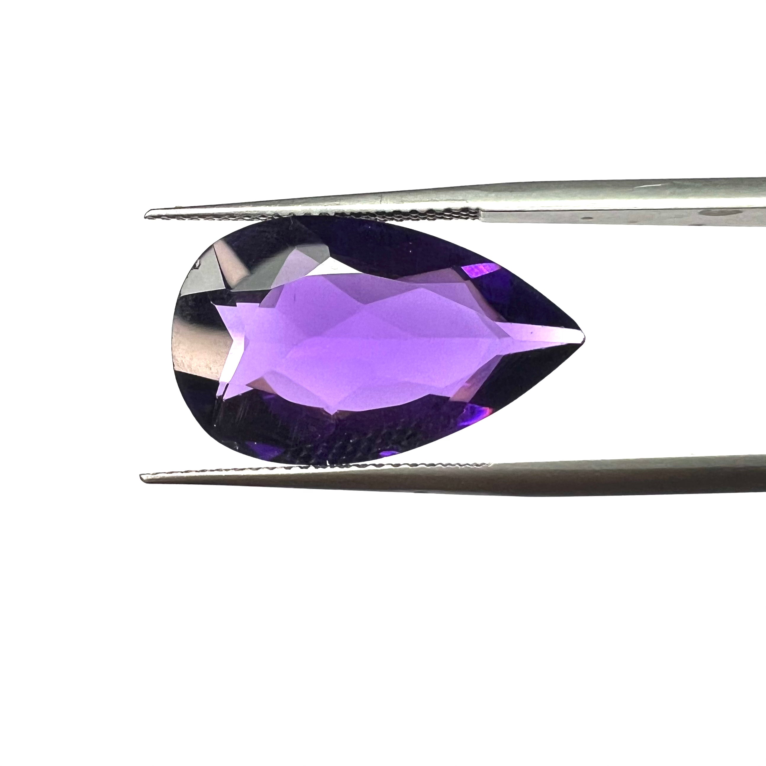 10.6CTW Loose Natural Pear Cut Amethyst 22x12x7mm Earth mined Gemstone