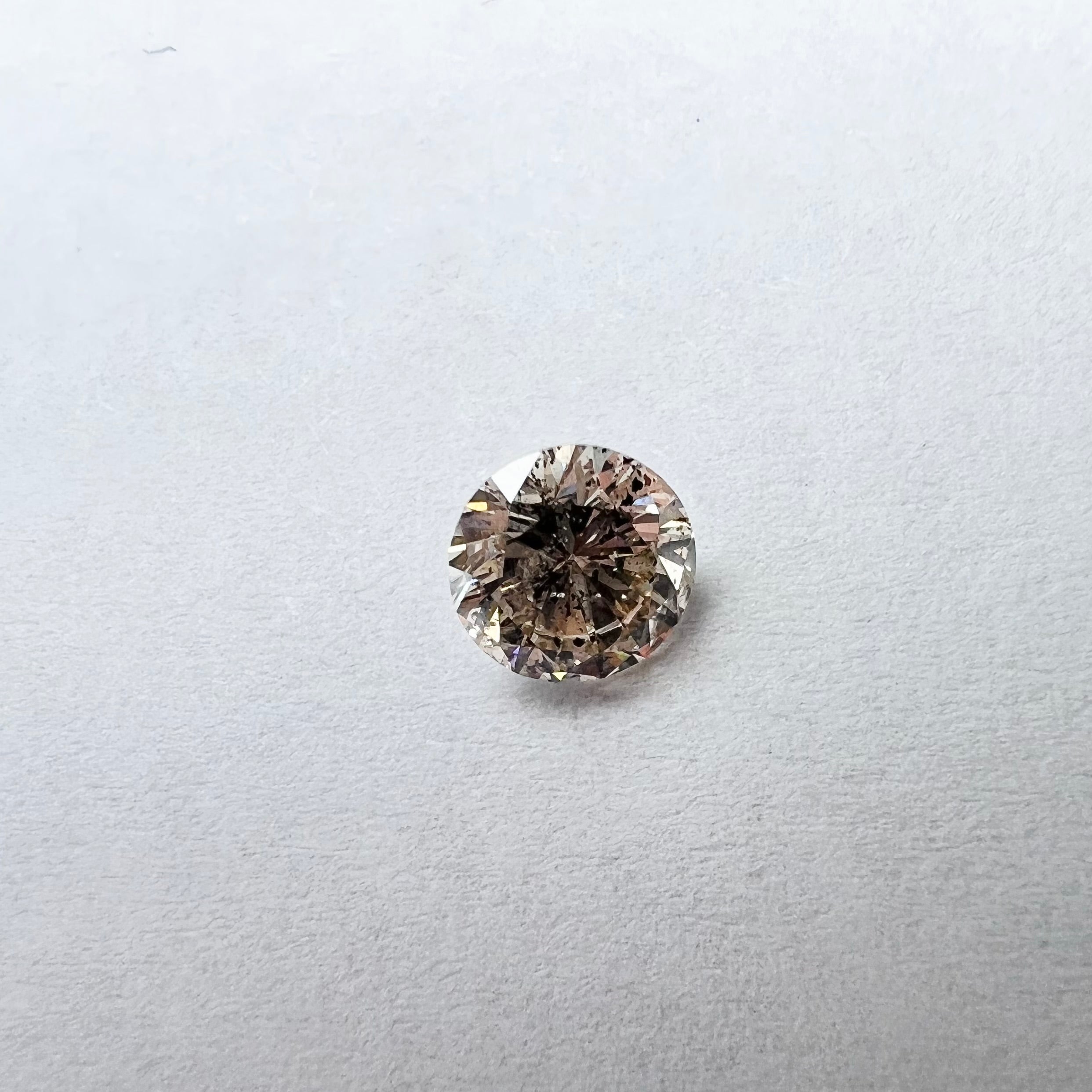 .30CT Brilliant Round Diamond Light Champagne I1 5.35x3.33mm Natural Earth mined