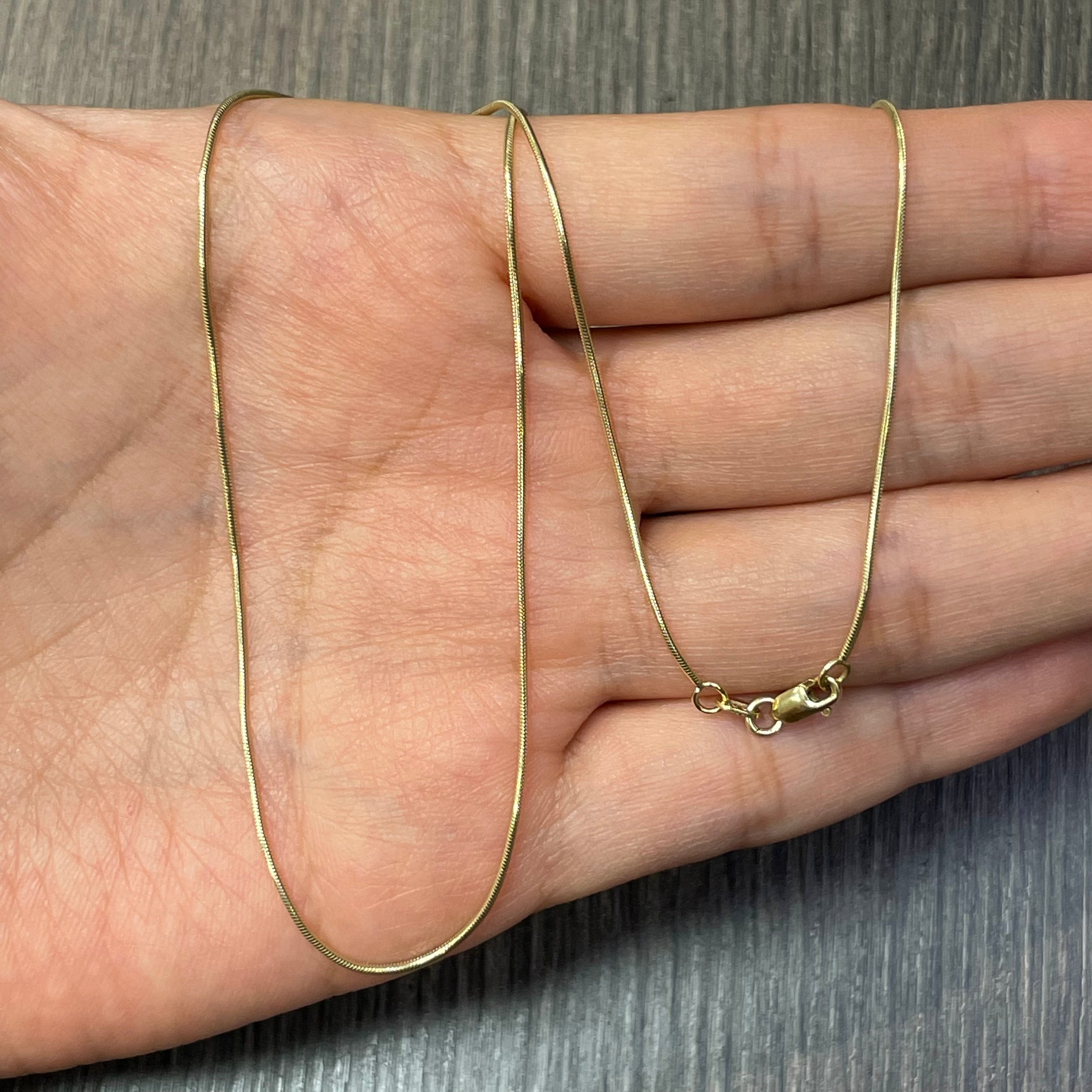 Solid 14K Yellow Gold Snake Chain 20”
