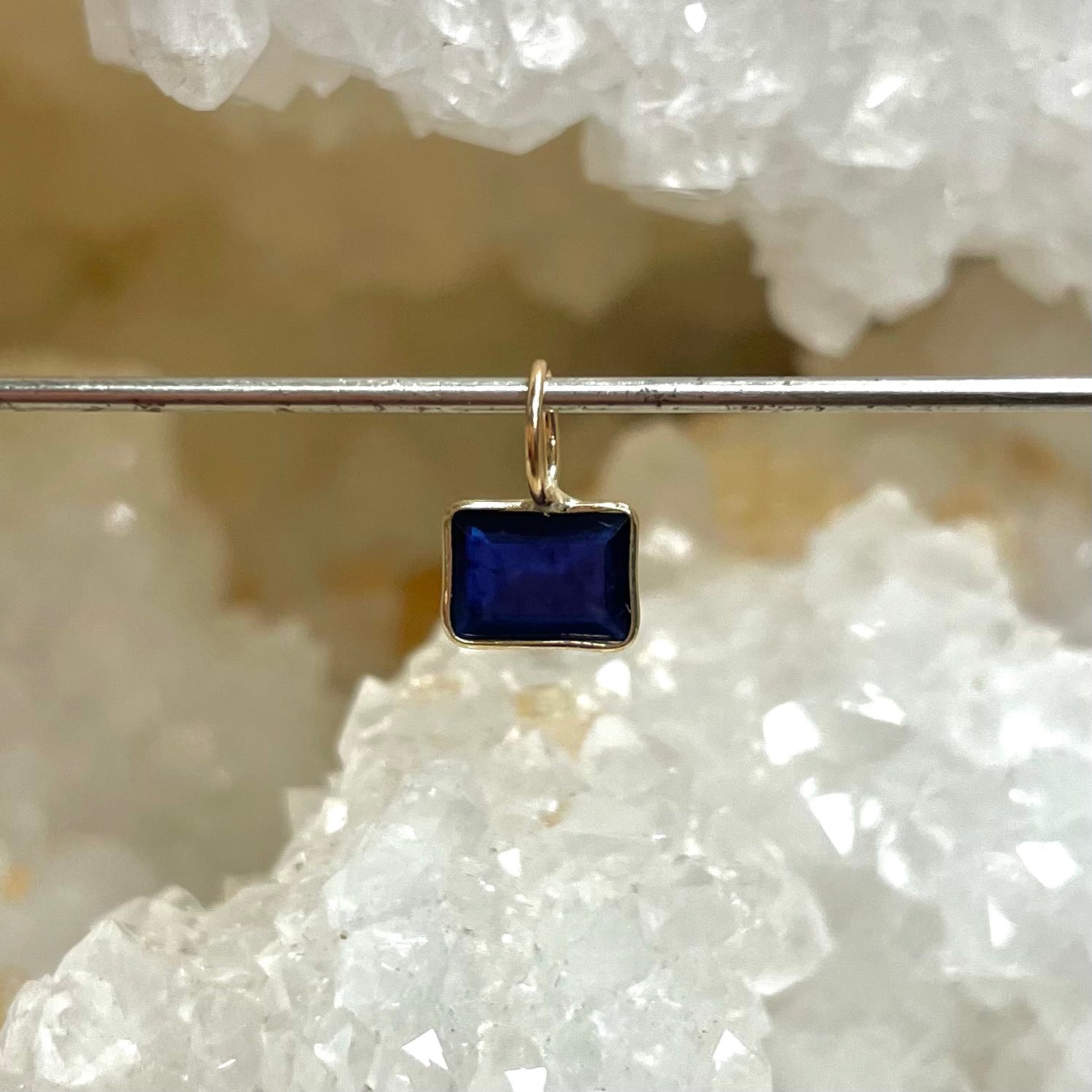Natural Sapphire 14K Yellow Gold Pendant Charm