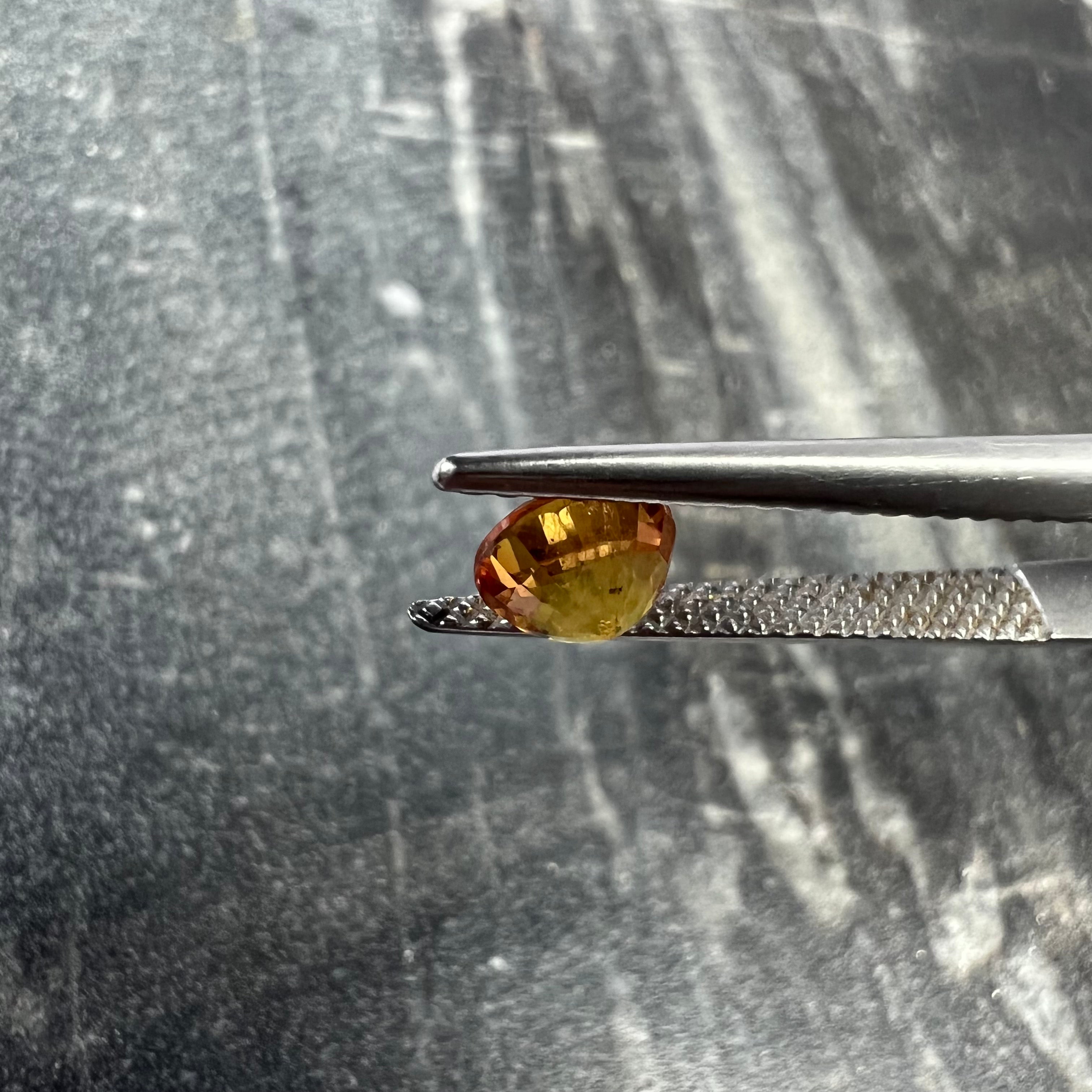 .90CTW Loose Round Orange Sapphire 5.31x3.52mm Earth mined Gemstone