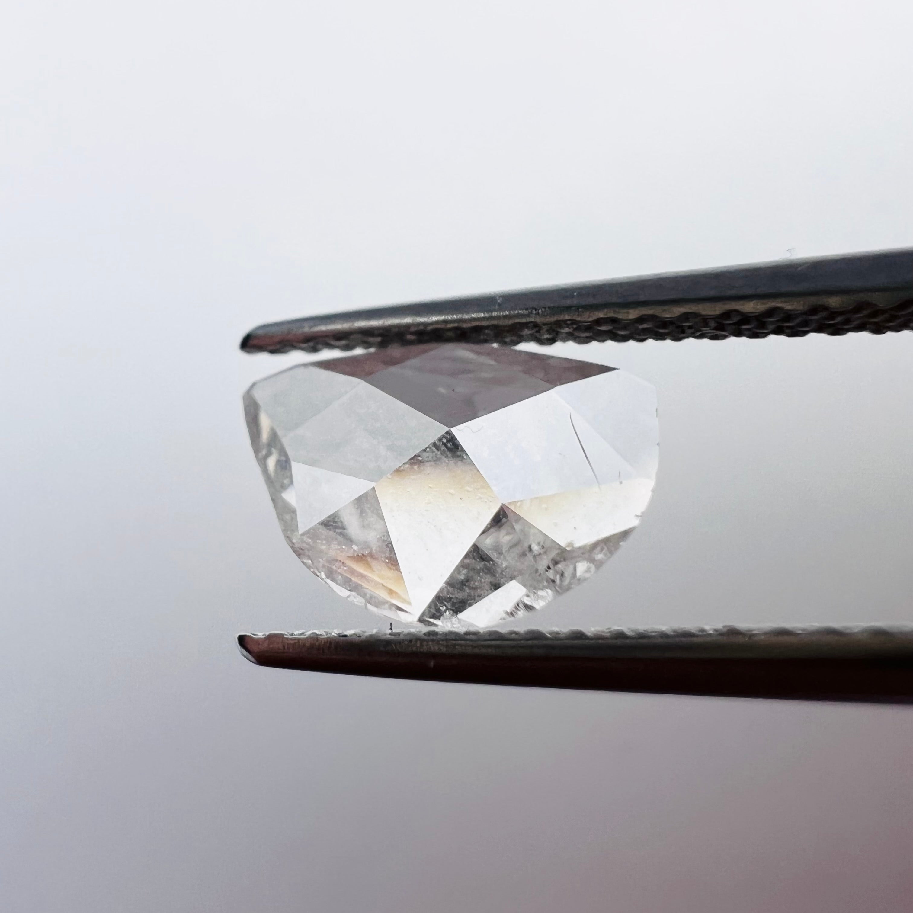 1.01CT Half Moon Rose Cut Diamond H I2 9.68x6.51x2.46mm Natural Earth mined