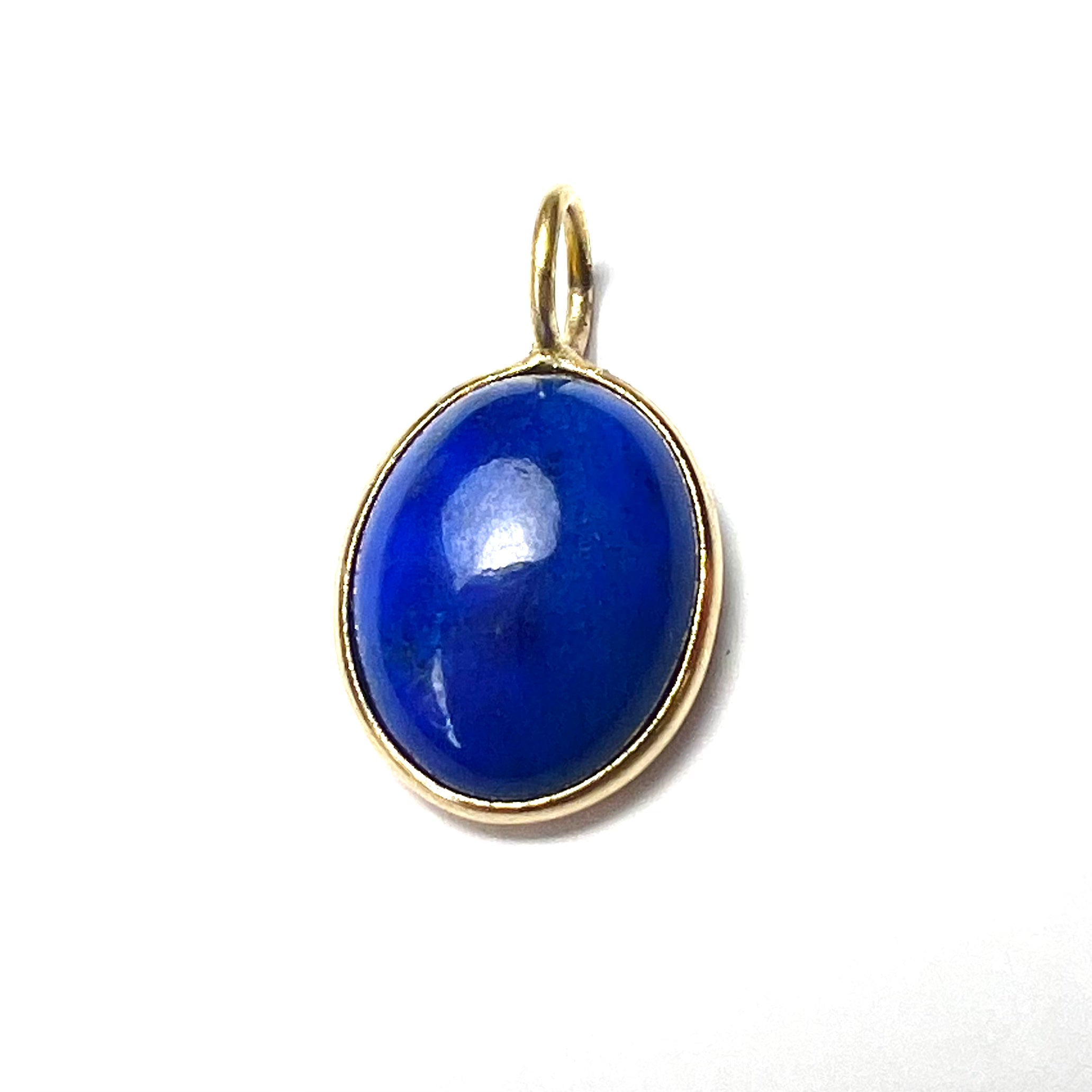 14k Lapis Yellow Gold Pendant Charm 15x9mm