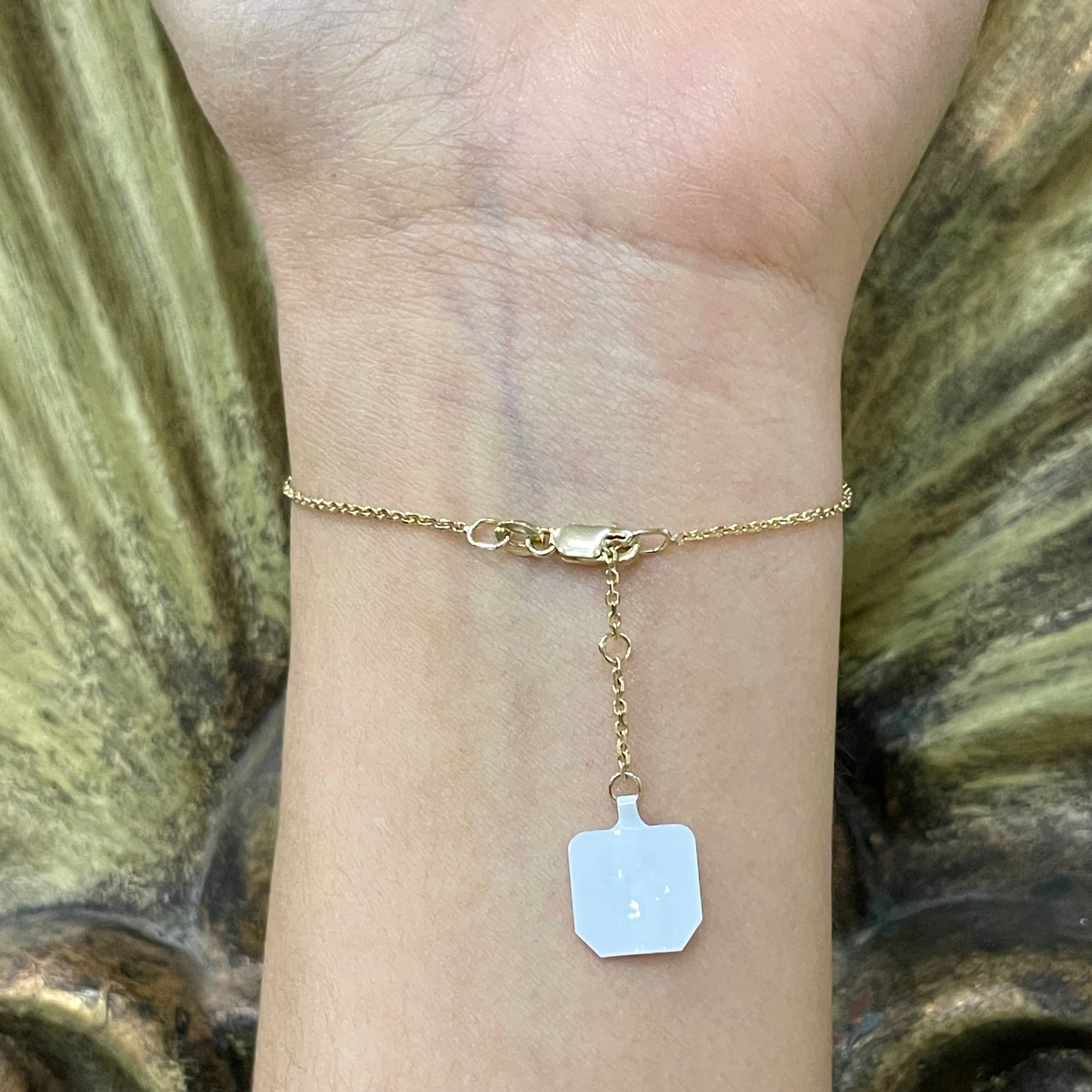 Lip Garnet HandChain in solid 14k Yellow Gold