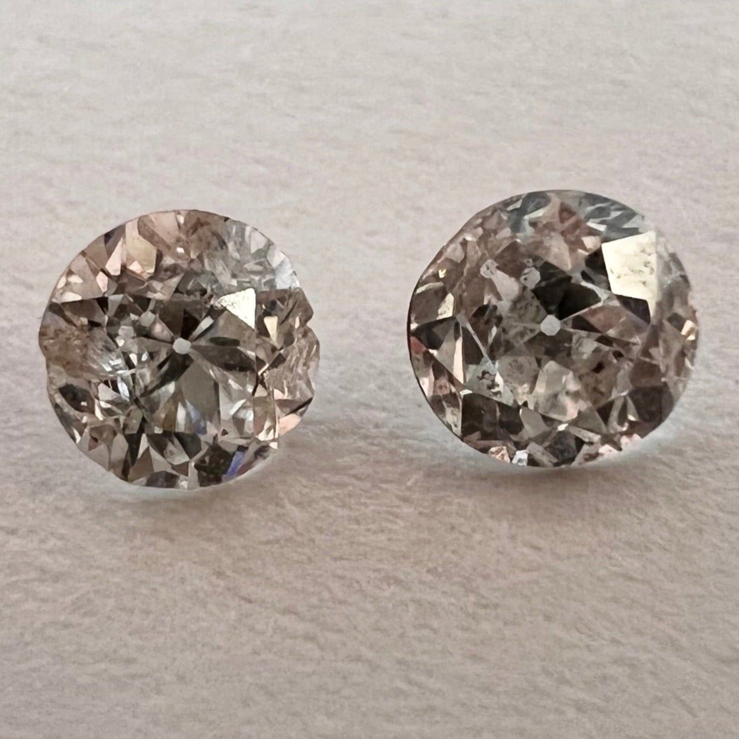 .38ctw Old Mine Cut Diamond Light Champagne SI2/I1 3.45x2.32mm Natural Earth mined