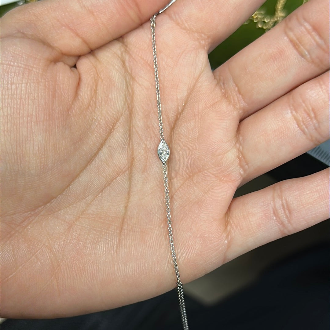 Marquis 14K White Gold Handchain