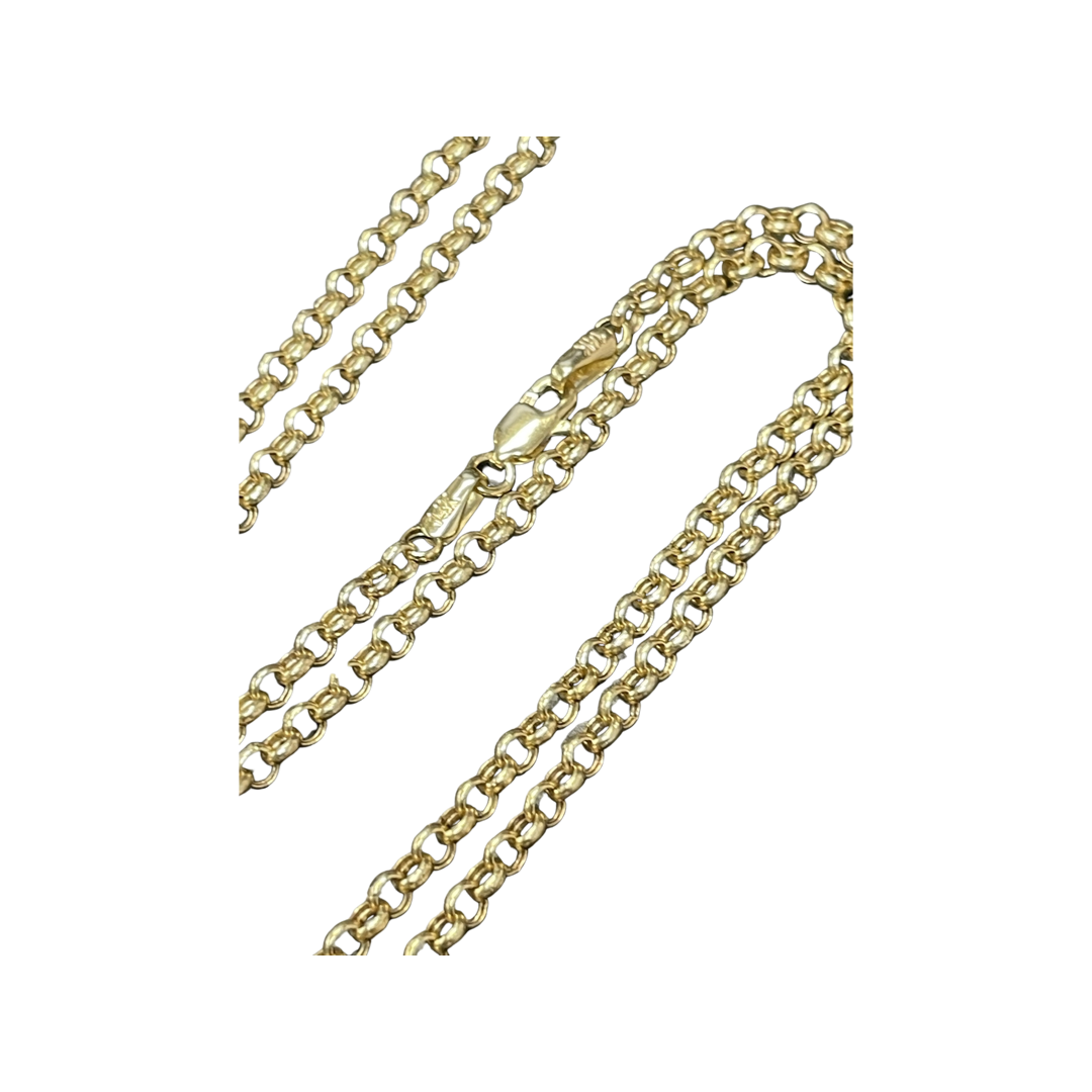20” 3mm Rolo Link 14K Yellow Gold Necklace Chain