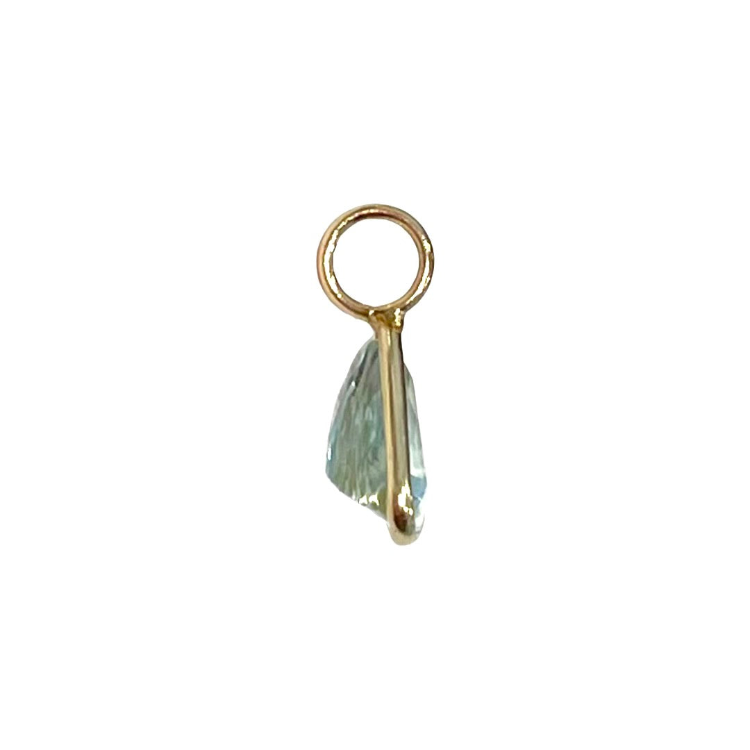 Natural Trillion Cut Aquamarine 14K Yellow Gold Pendant Charm 13x8mm