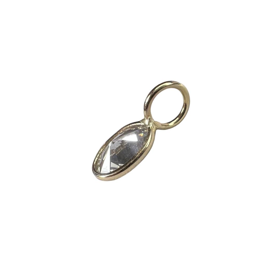.43ct Diamond Pendant Charm 14K Yellow Gold 10x4mm