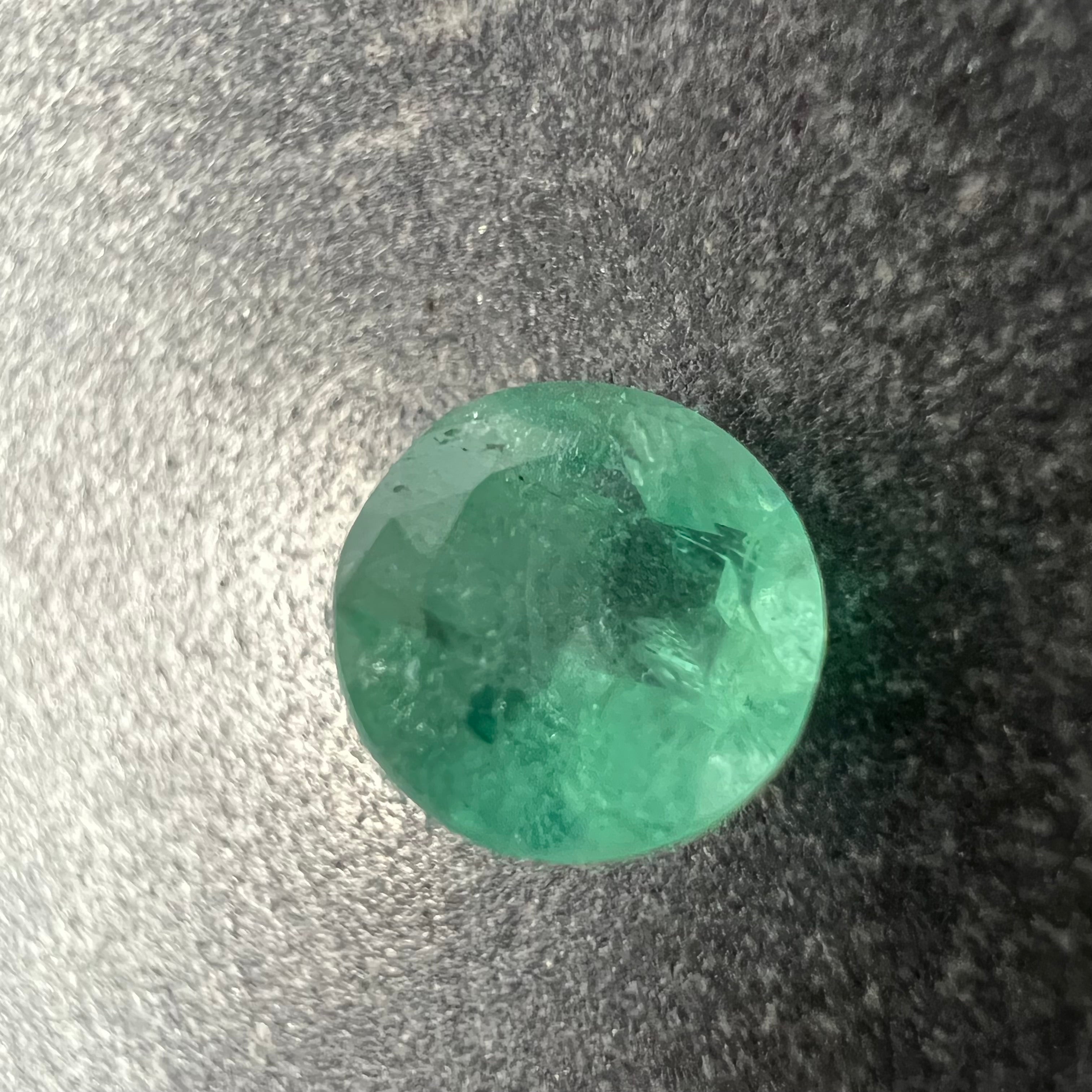 1.43CT Loose Natural Colombian Emerald Brilliant Cut Round Shape 7.48x4.61mm