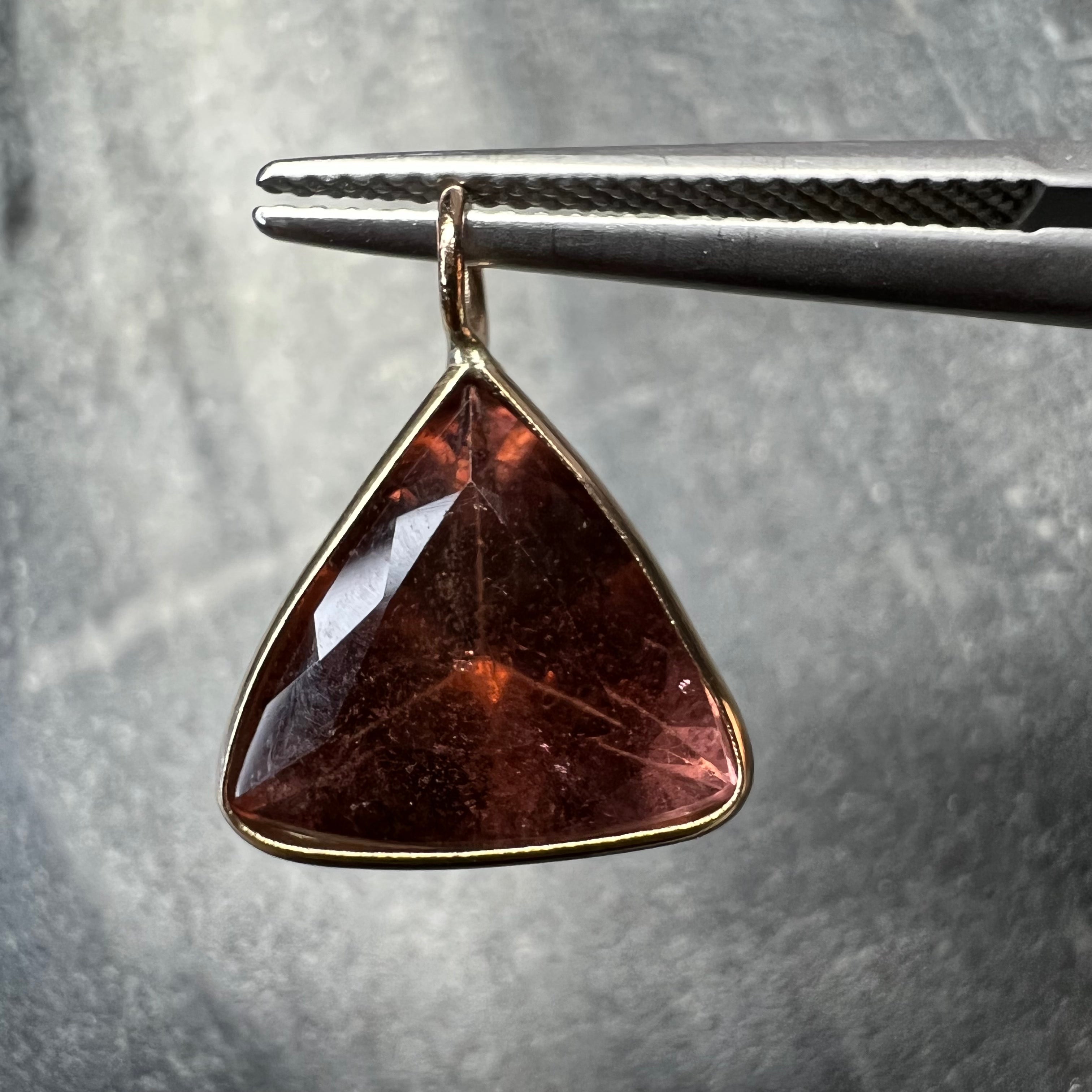 4.5CT Natural Tourmaline 14K Yellow Gold Pendant Charm 16x12mm