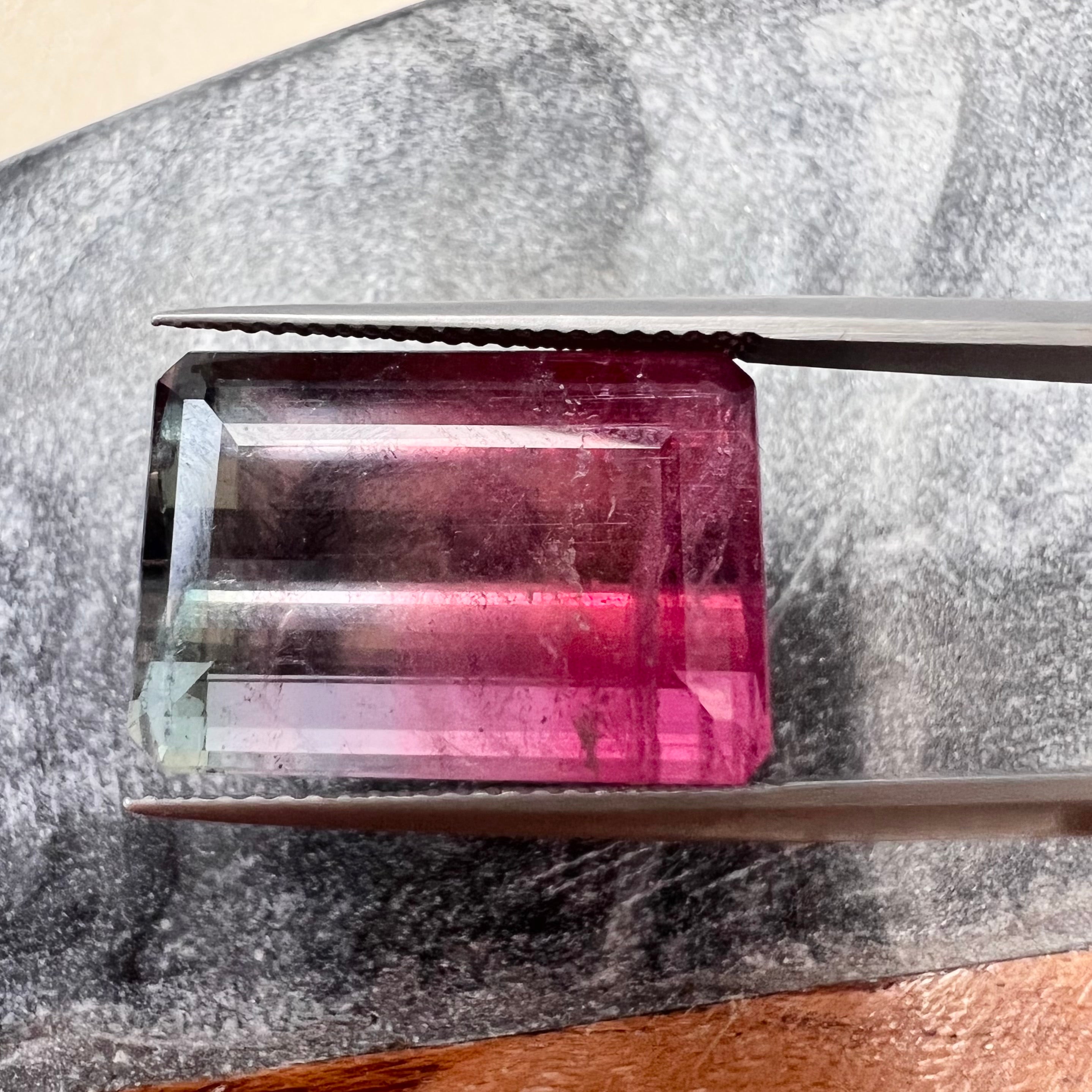 19.12CTW Natural Emerald Cut Tourmaline 19.16x13.23mm Earth mined Gemstone