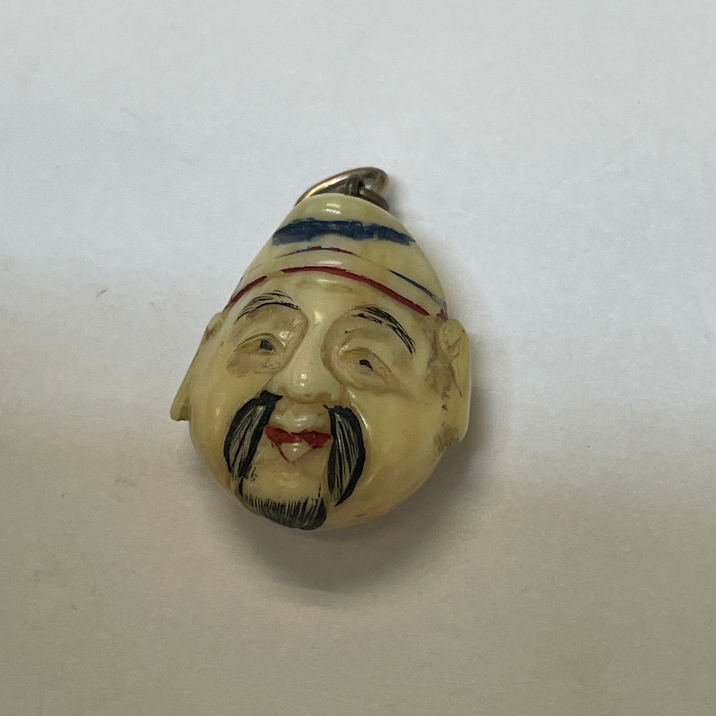 Antique Asian Man Head Pendant
