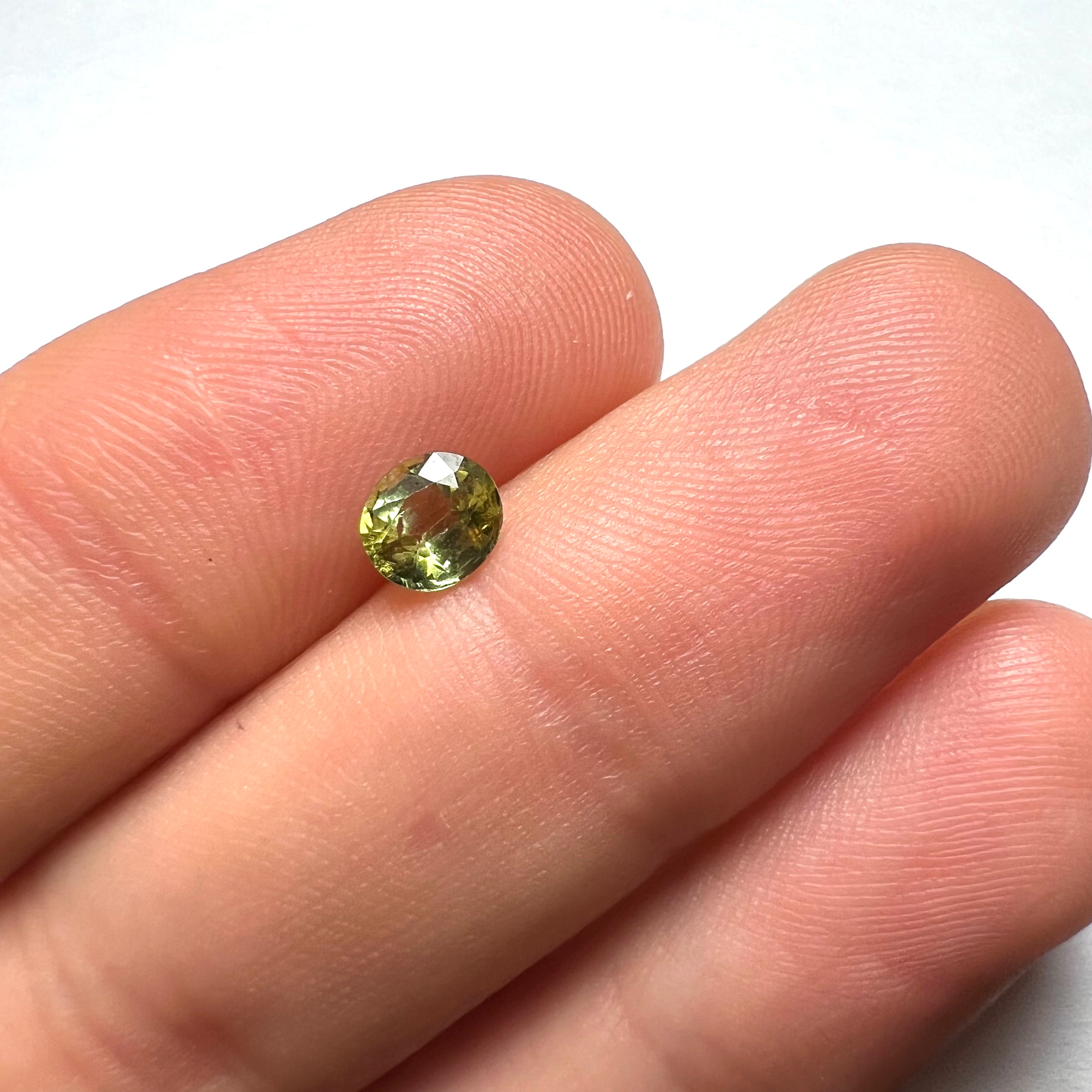 .74CT Loose Round Green Sapphire 5x4.5x3mm Earth mined Gemstone