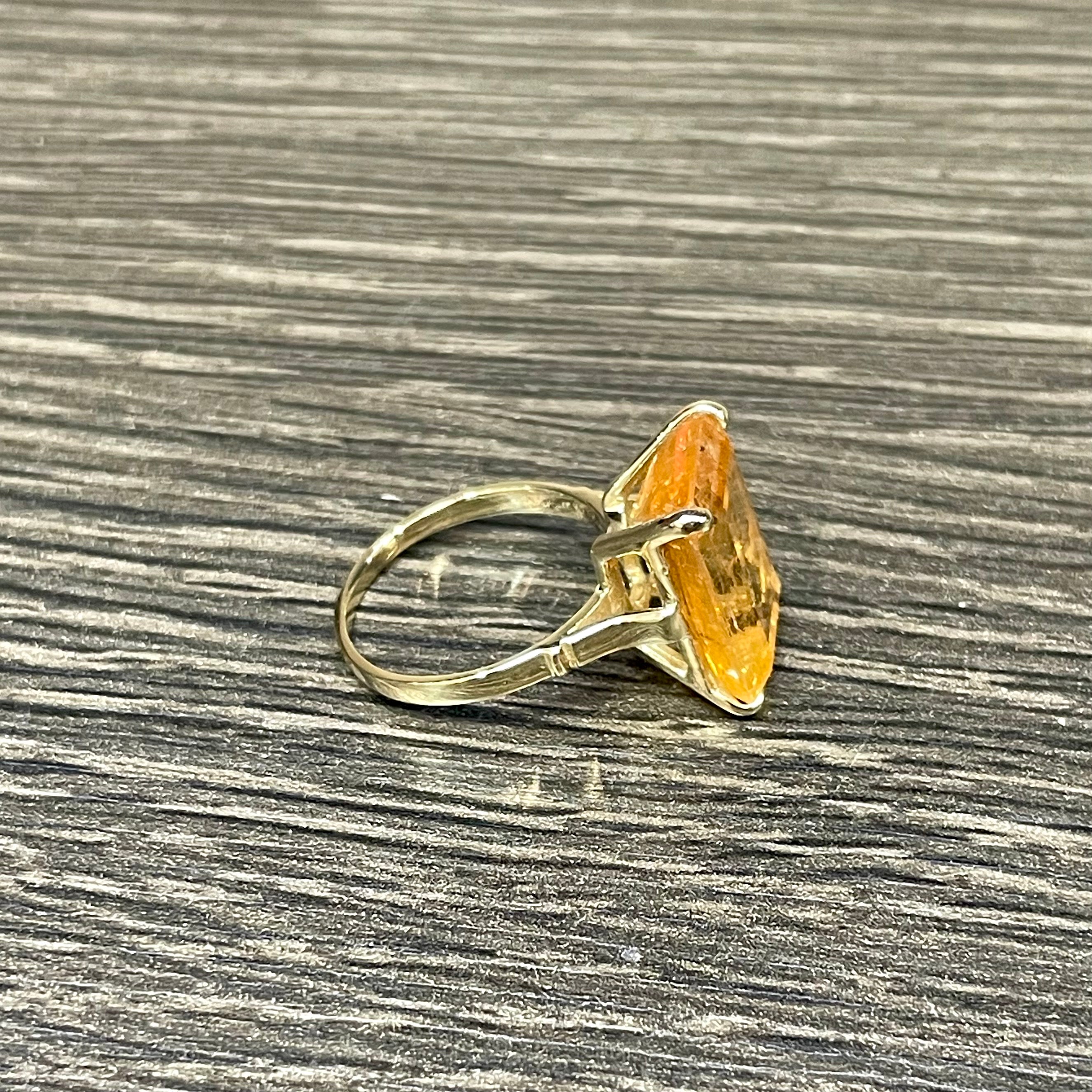 Solid 14K Imperial Topaz Ring Size 5