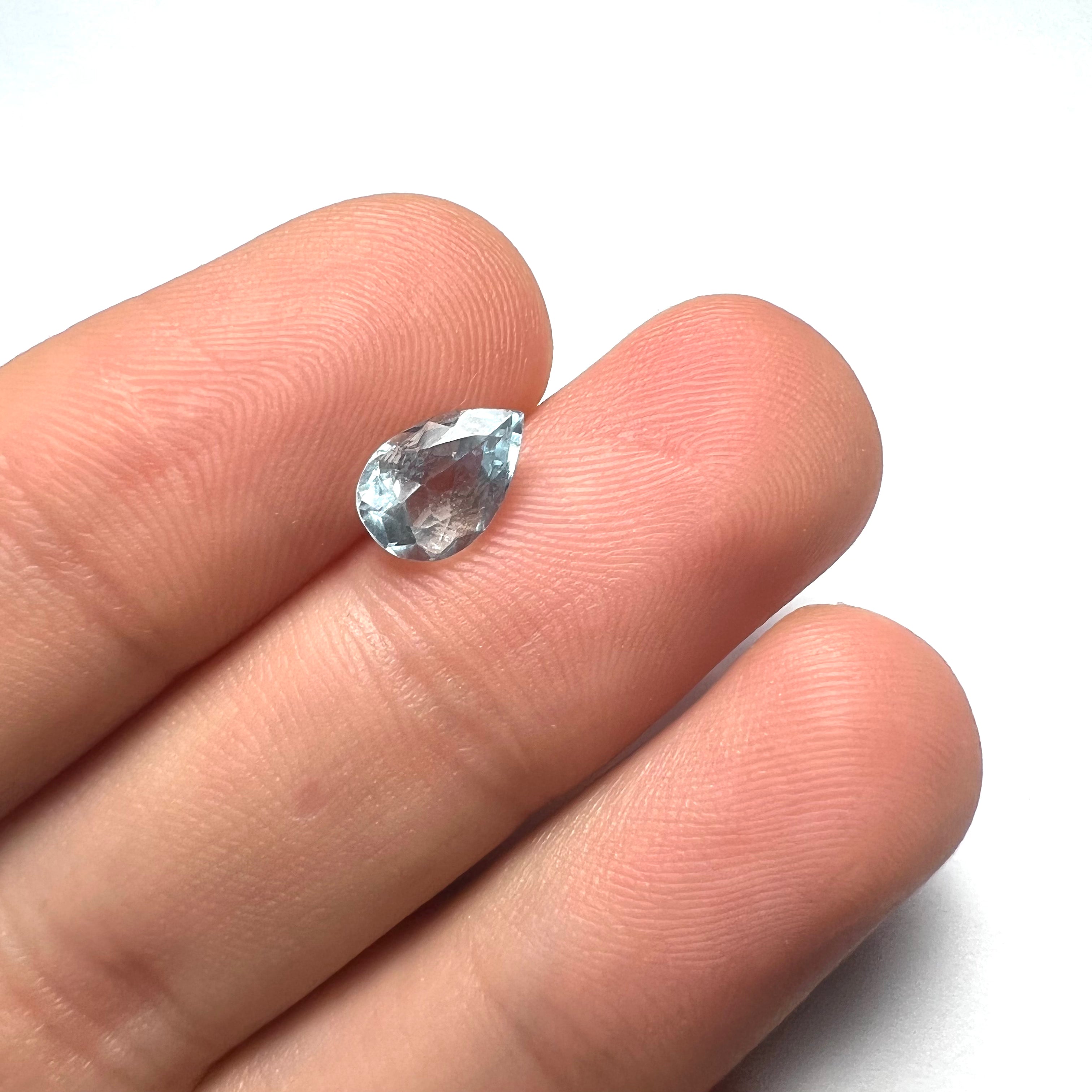 1.08CTW Loose Natural Aquamarine 9x6x4mm Earth mined Gemstone