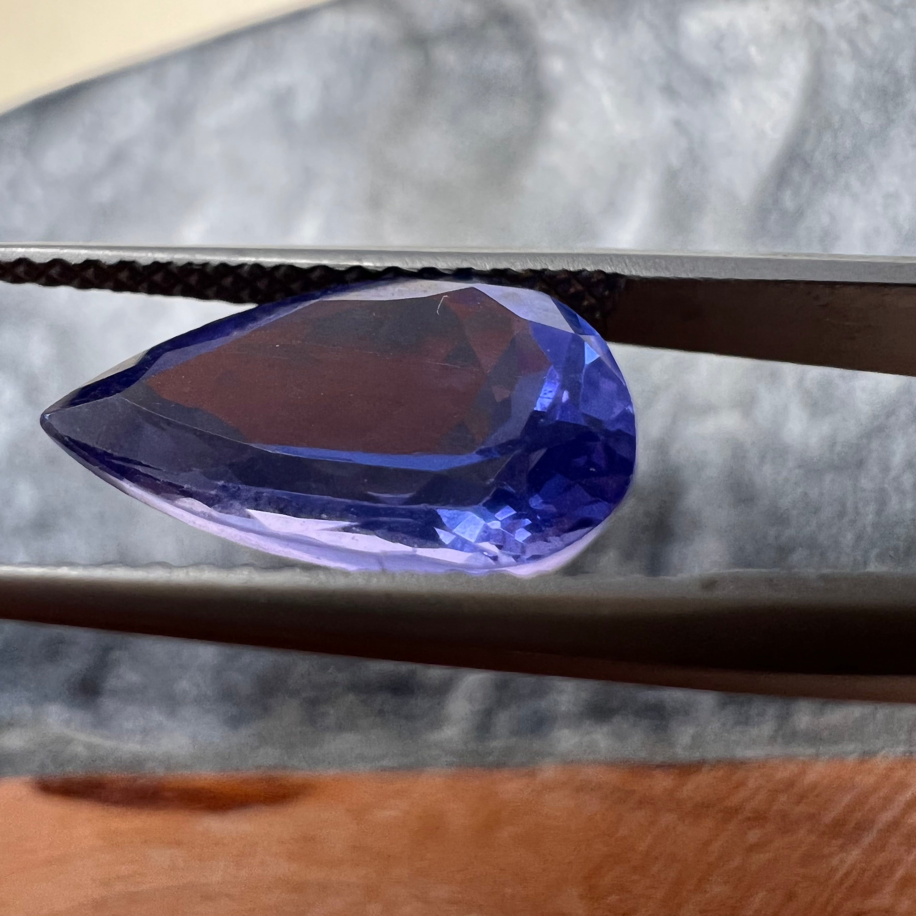 3.5CTW Loose Natural Pear Cut Tanzanite 12.74x7.86mm Earth mined Gemstone
