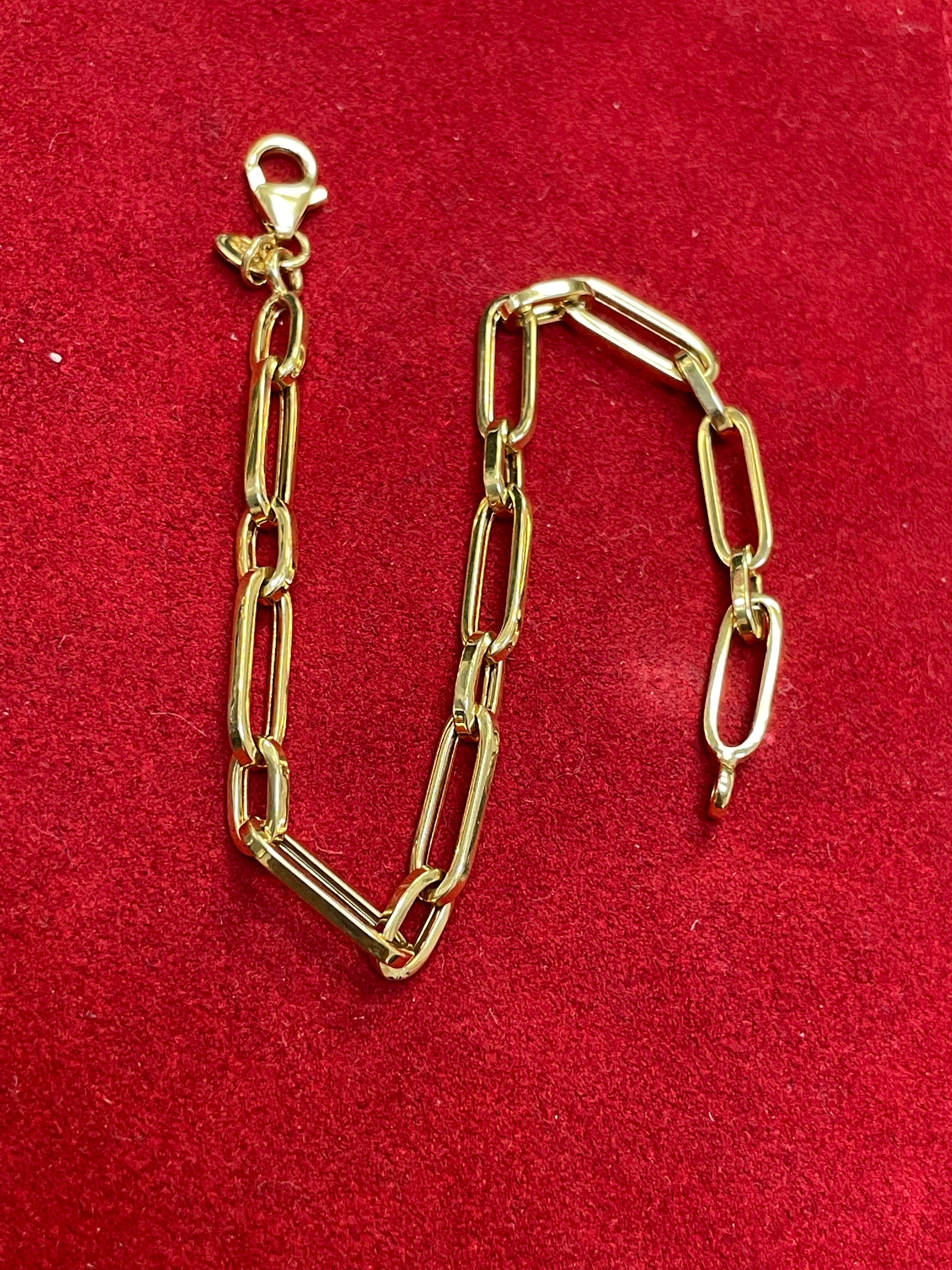 7.5” 6mm 14K Yellow Gold Paperclip Link Bracelet
