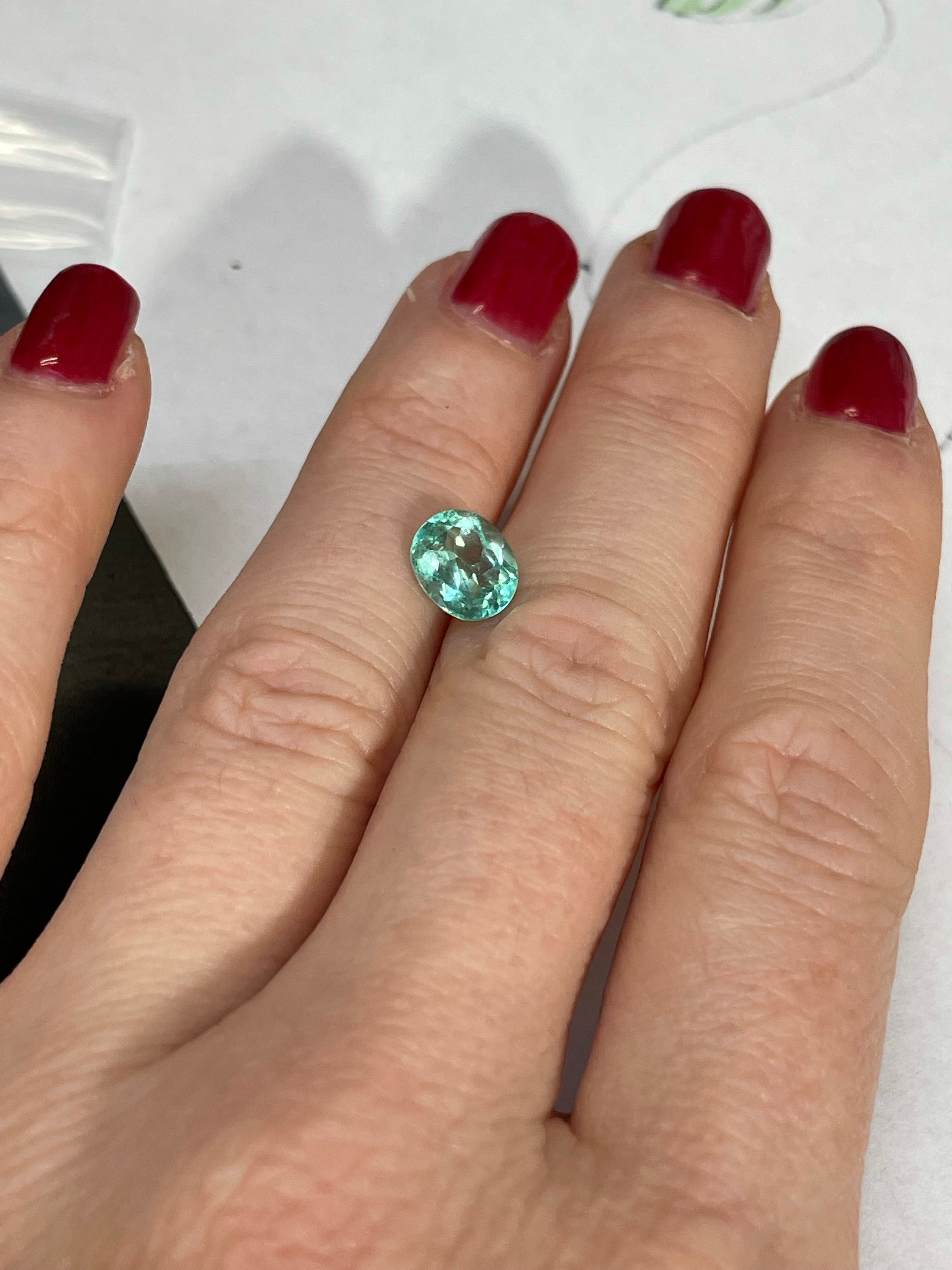 1.21CT Natural Colombian Emerald Loose Oval 8x7mm