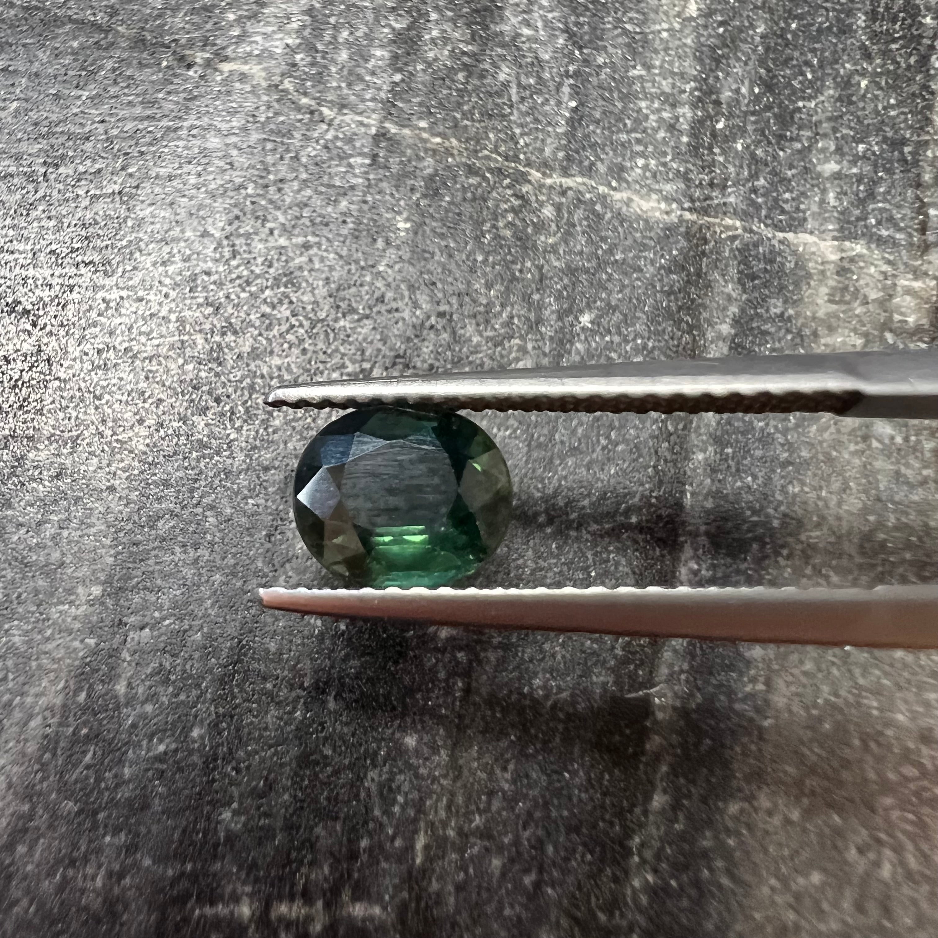 1.43CTW Loose Greenish Blue Oval Sapphire 7.40x6.20x3.25mm Earth mined Gemstone