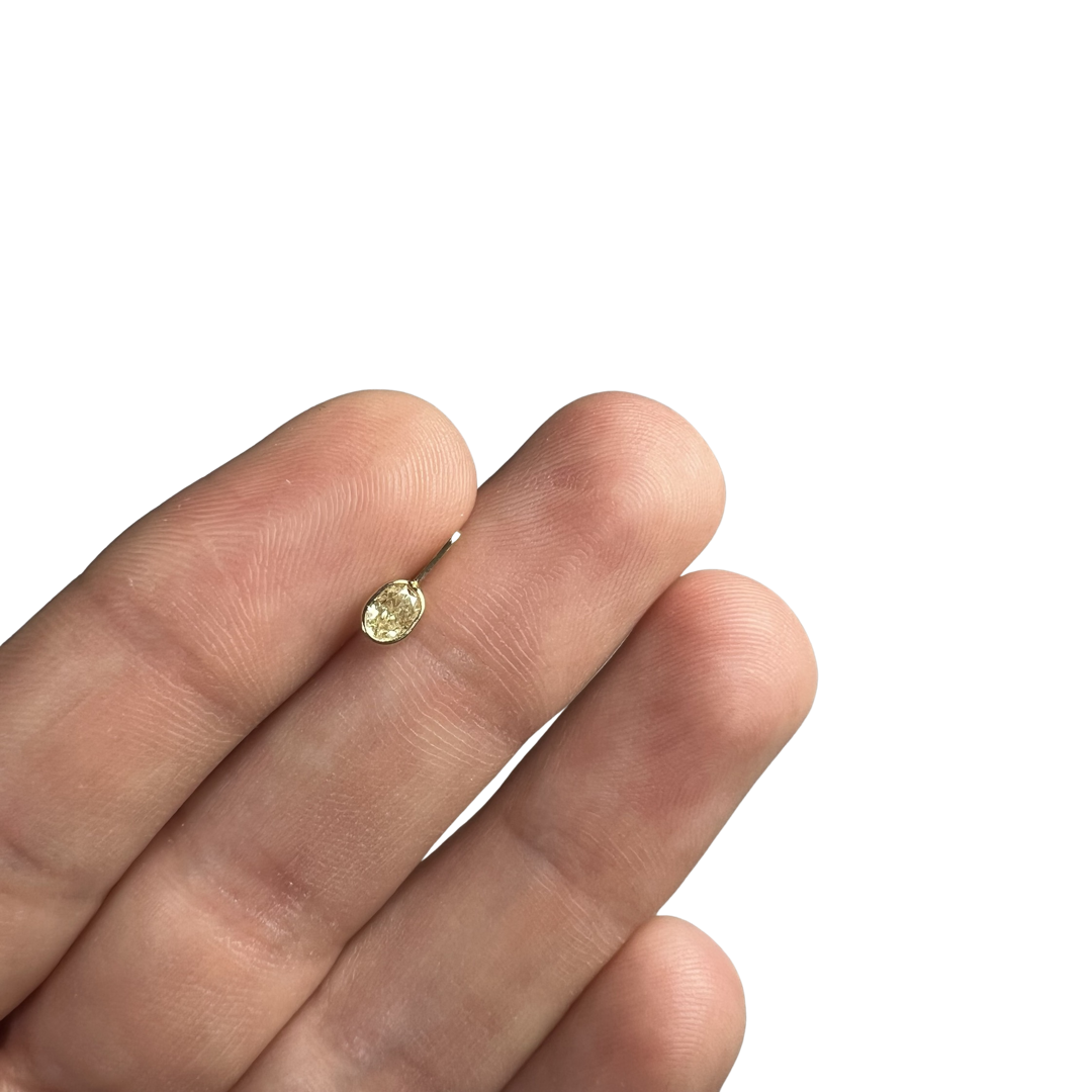 .24CT Canary Yellow Oval Diamond Pendant Charm 14K Gold